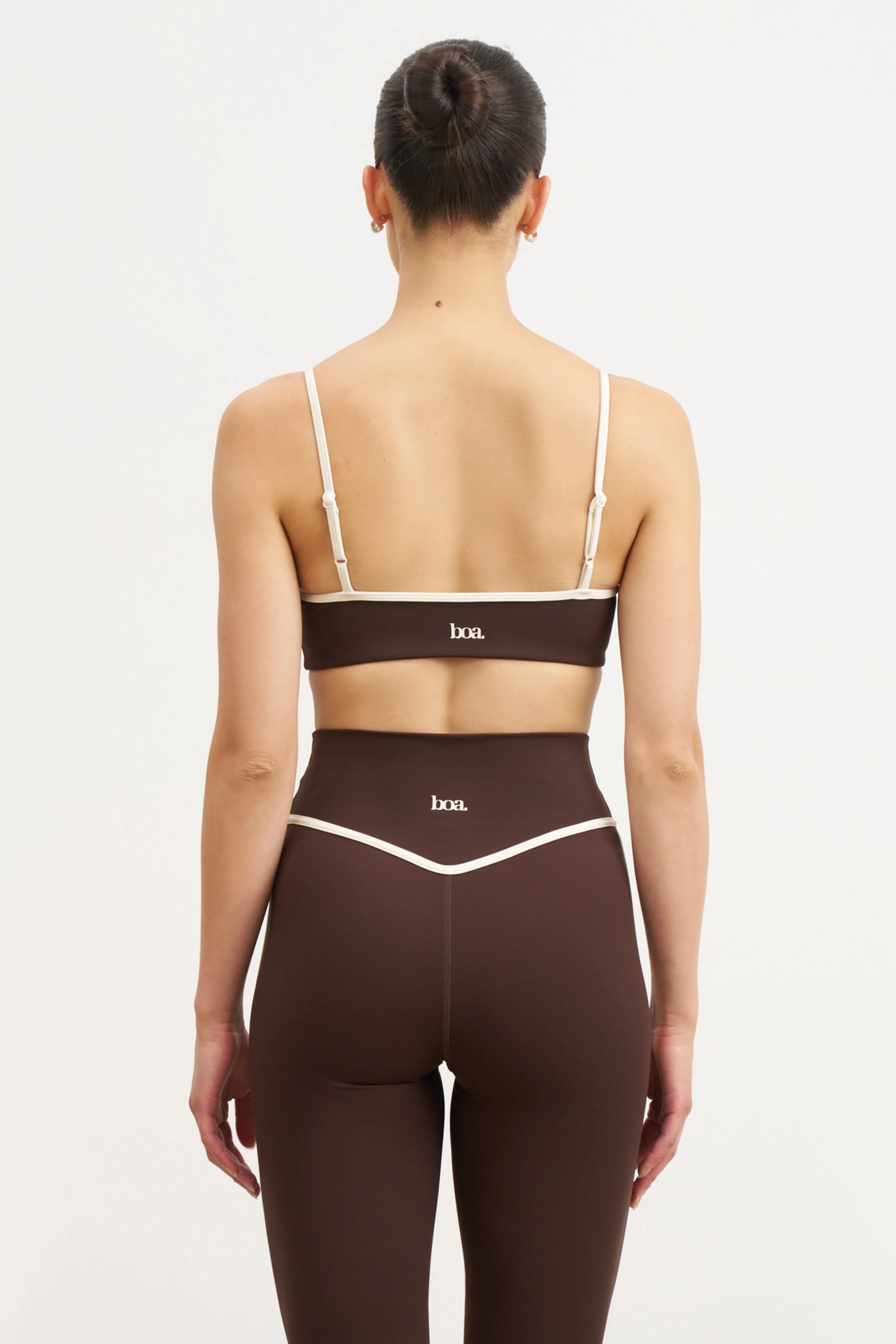 Base Contrast Trim Cami Bra - Carob/Tofu - Image 6