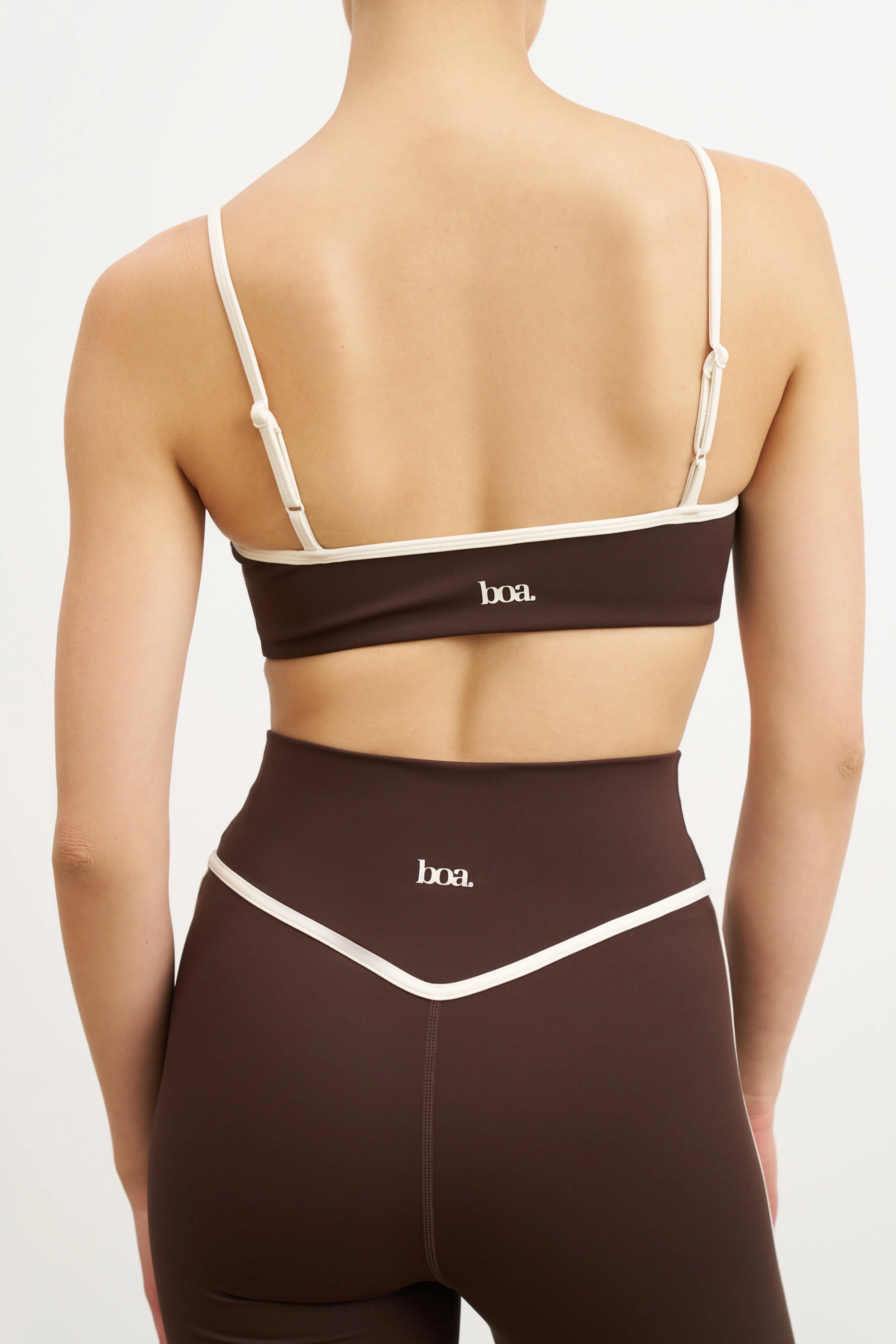 Base Contrast Trim Cami Bra - Carob/Tofu - Image 7