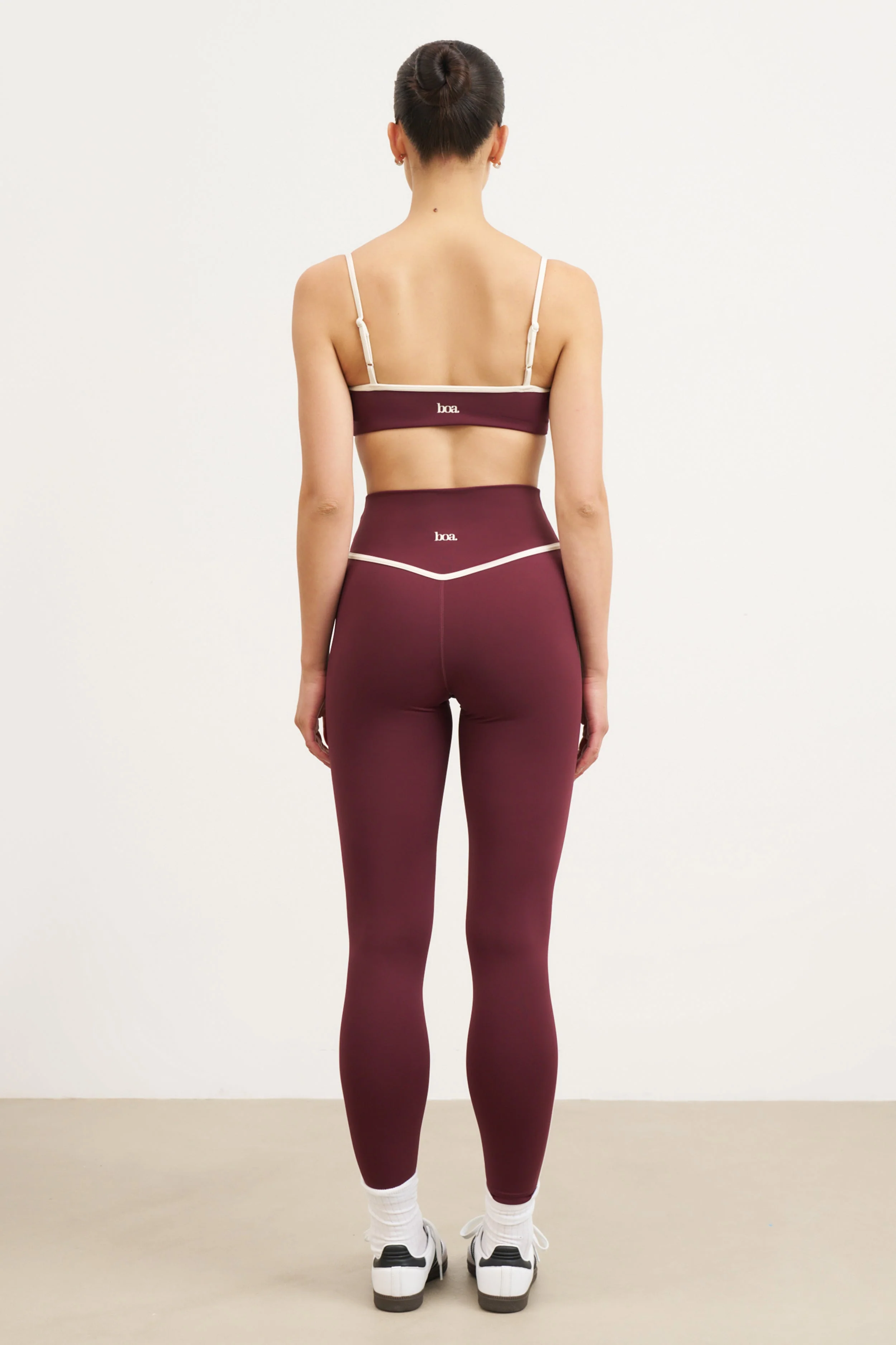 Base Contrast Trim Cami Bra - Merlot/Tofu - Image 7