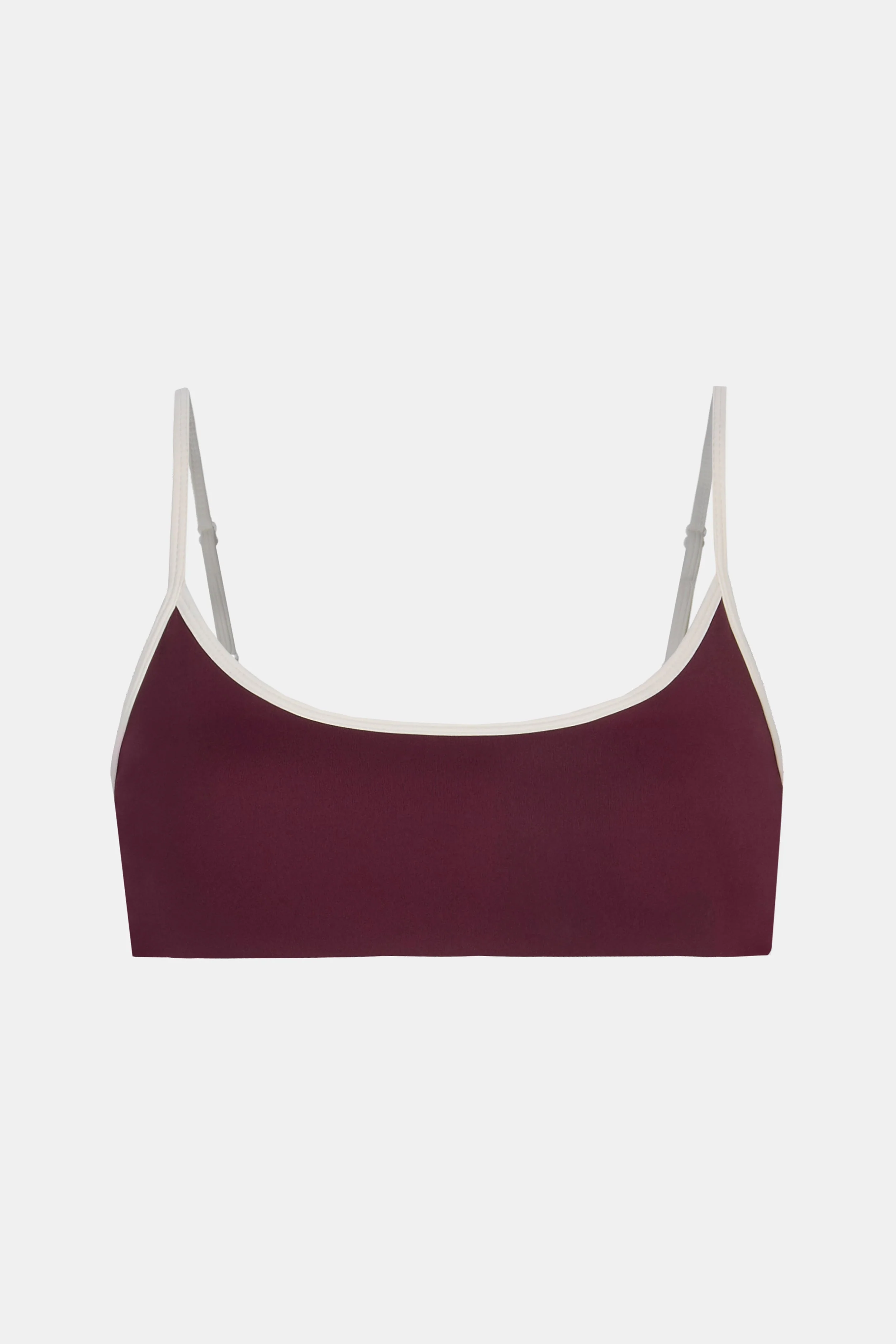 Base Contrast Trim Cami Bra - Merlot/Tofu - Image 9
