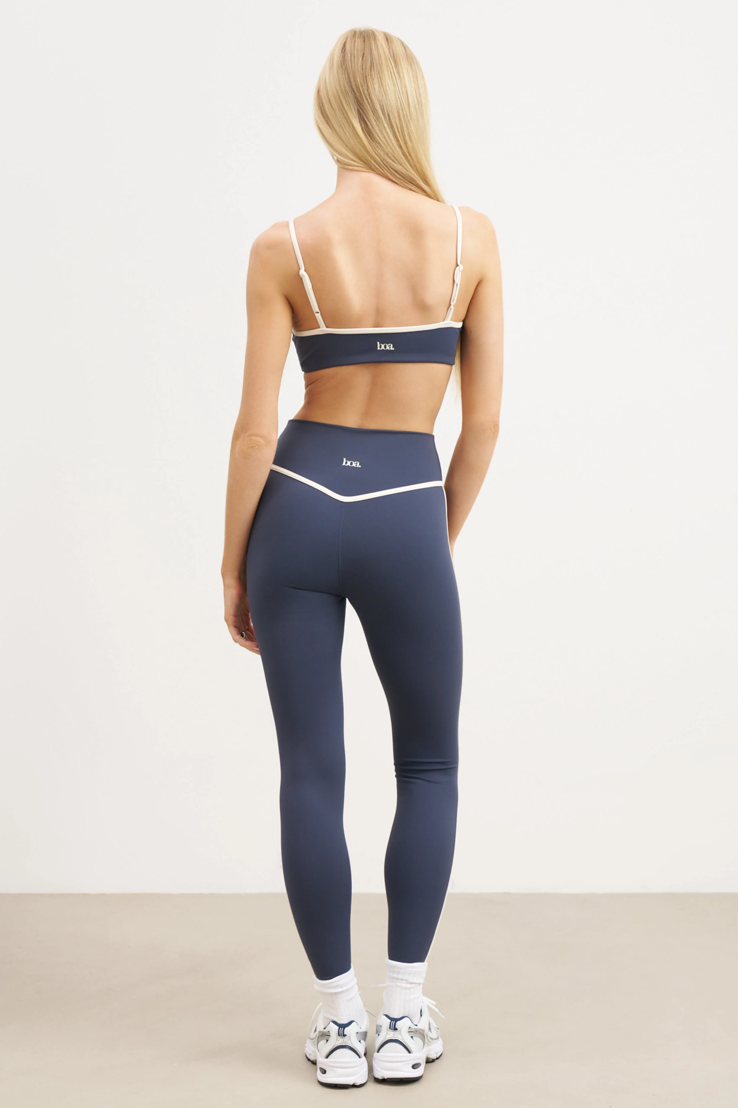 Base Contrast Trim Cami Bra - Midnight Blue/Tofu - Image 7