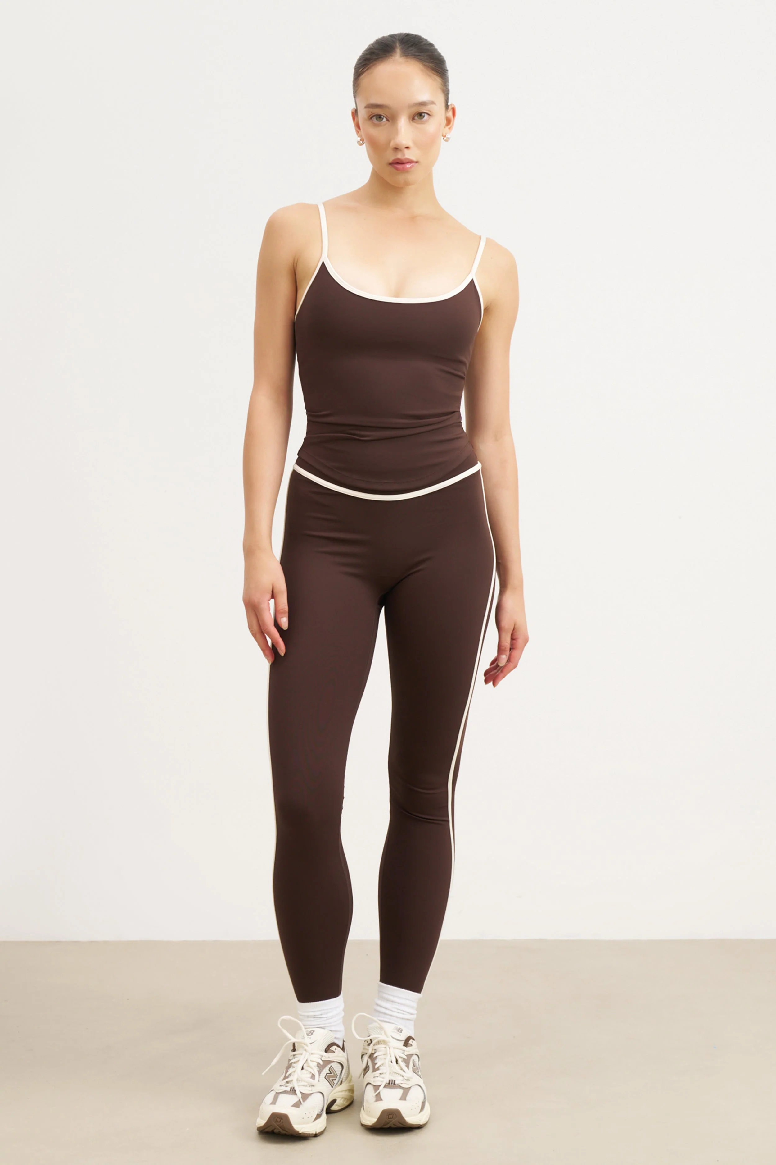 Base Contrast Trim Cami Top - Carob/Tofu - Image 2