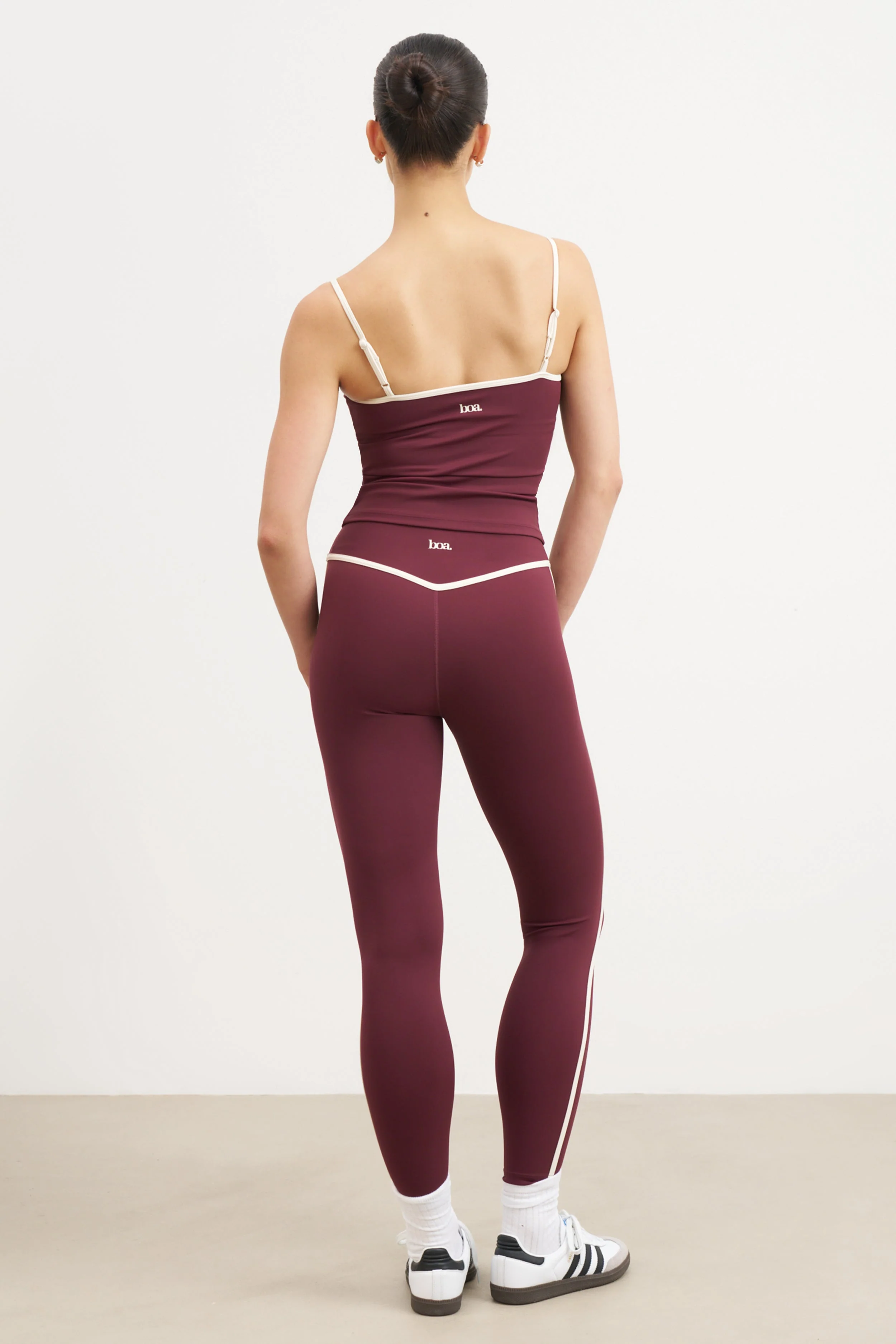 Base Contrast Trim Cami Top - Merlot/Tofu - Image 5
