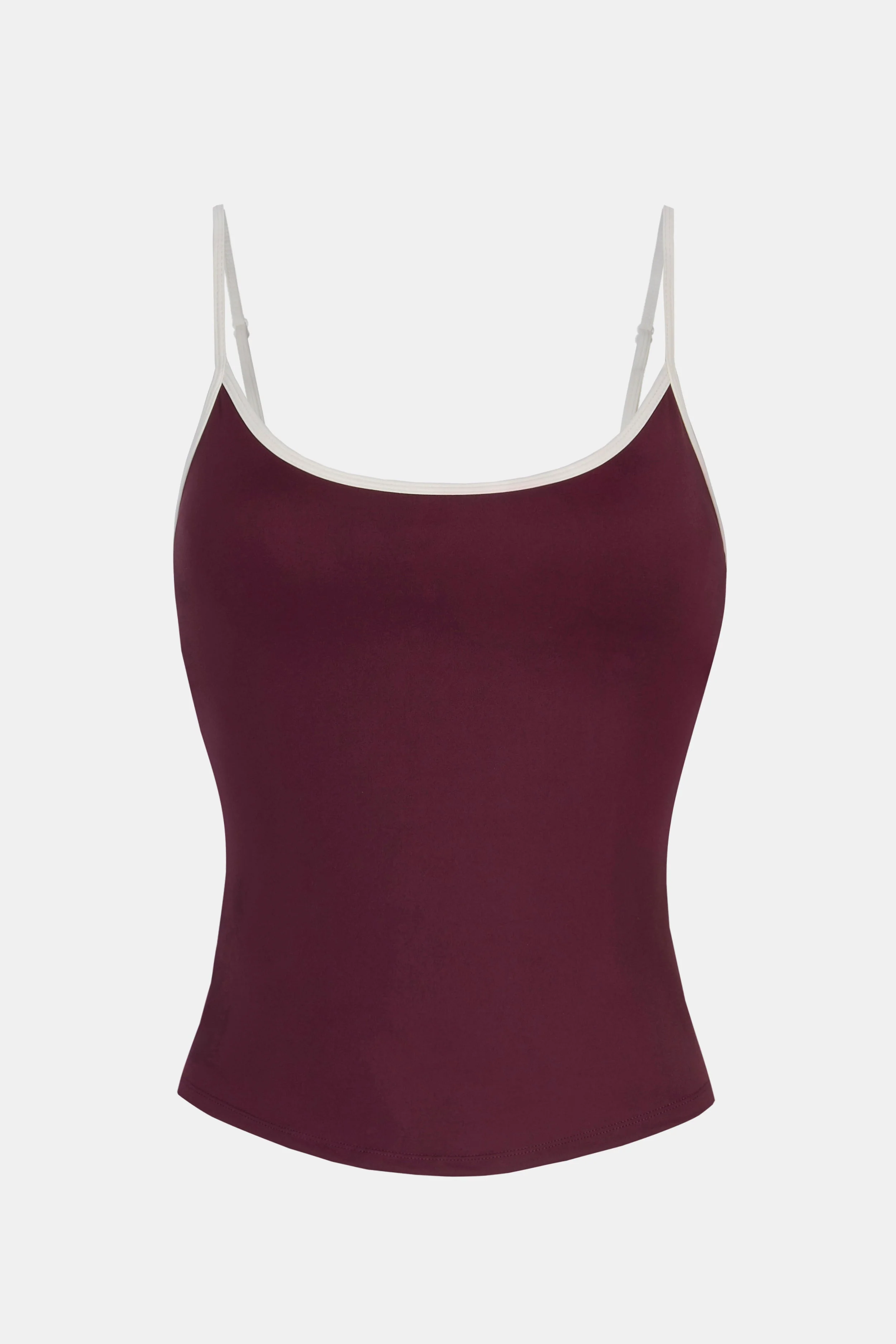 Base Contrast Trim Cami Top - Merlot/Tofu - Image 6