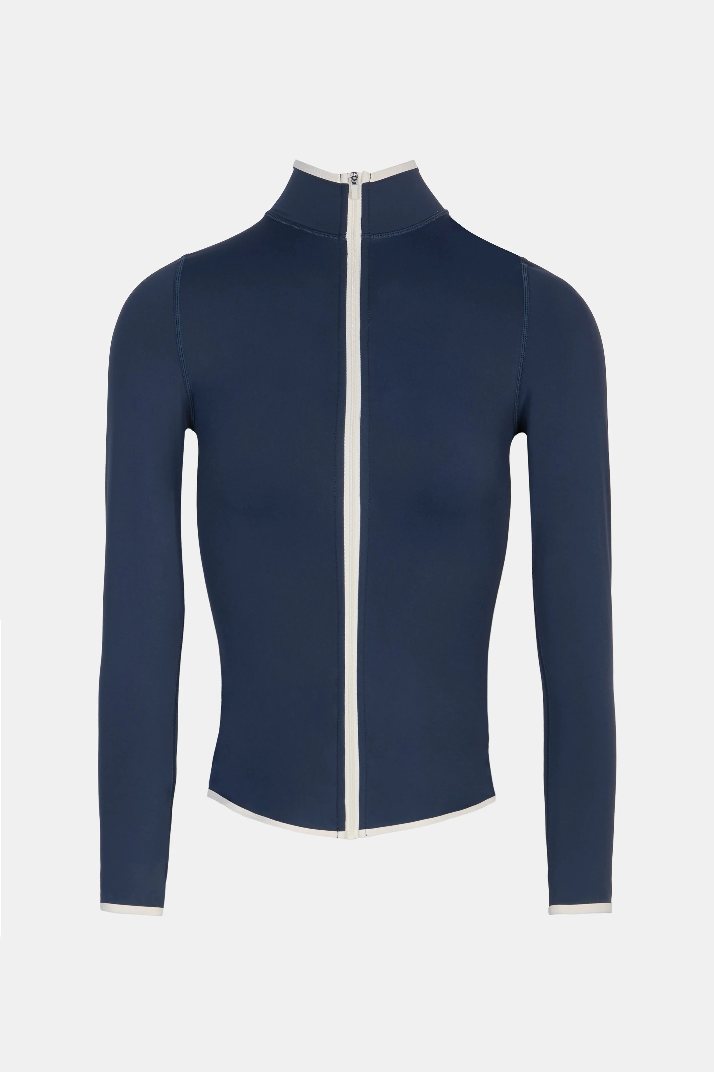 Base Contrast Trim Zip Up Jacket - Midnight Blue/Tofu - Image 9