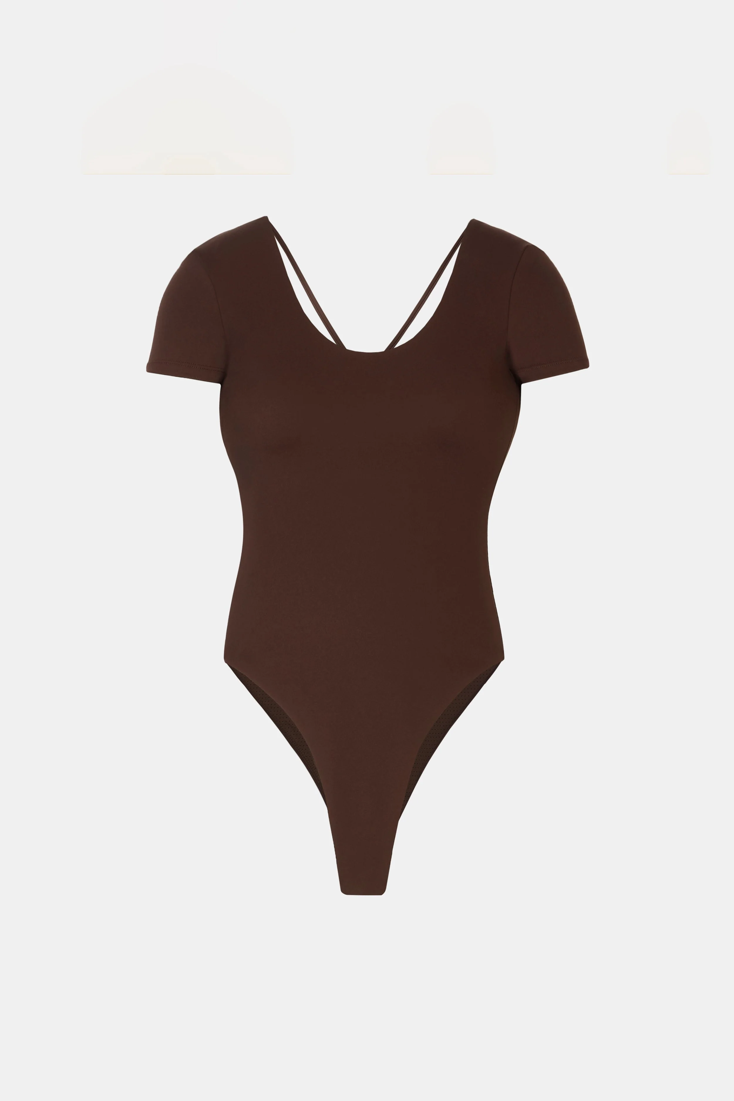 Base Sculpting Cross Back Bodysuit - Carob - Image 9