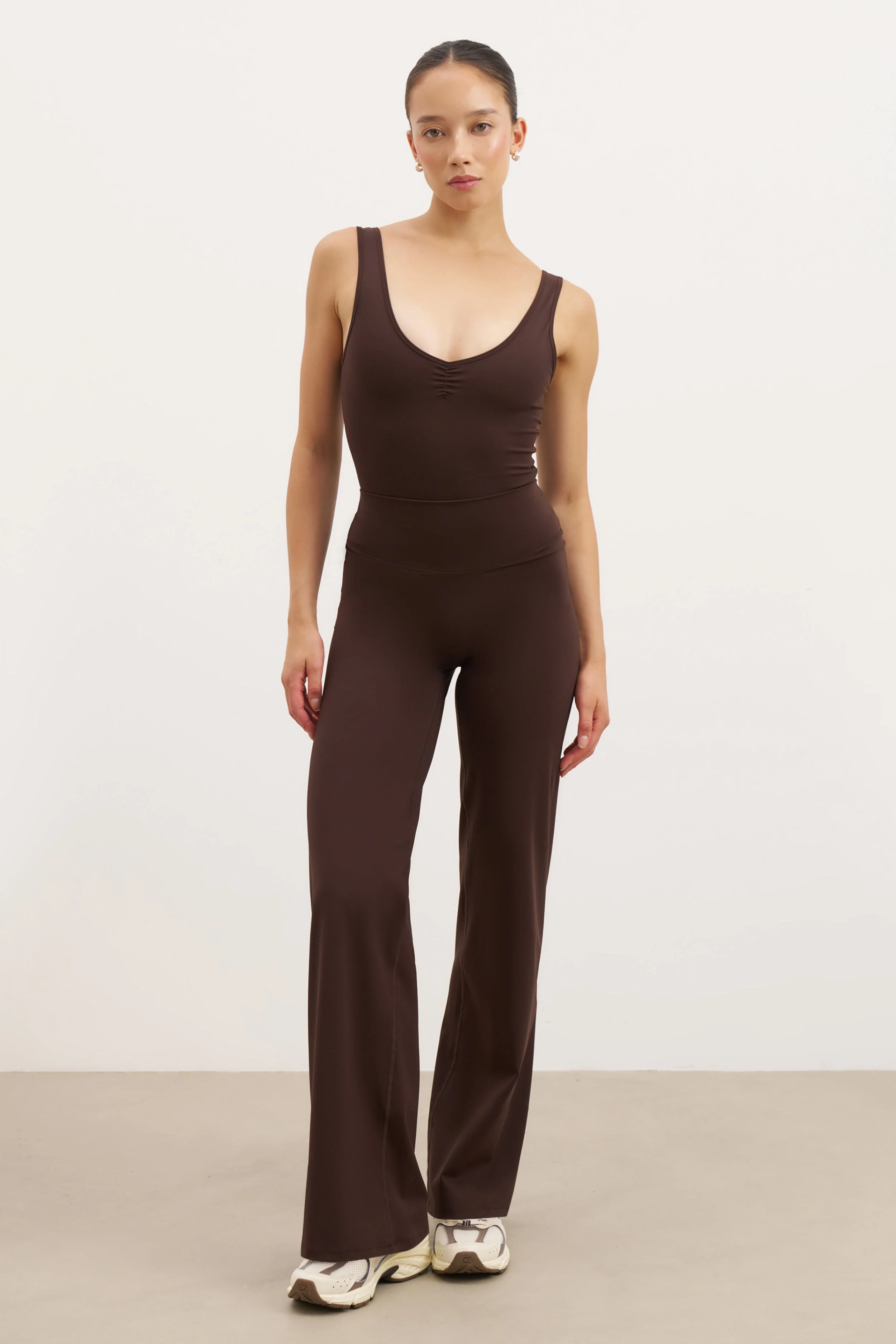 Base Sculpting Ruched Bodysuit - Carob - Image 9