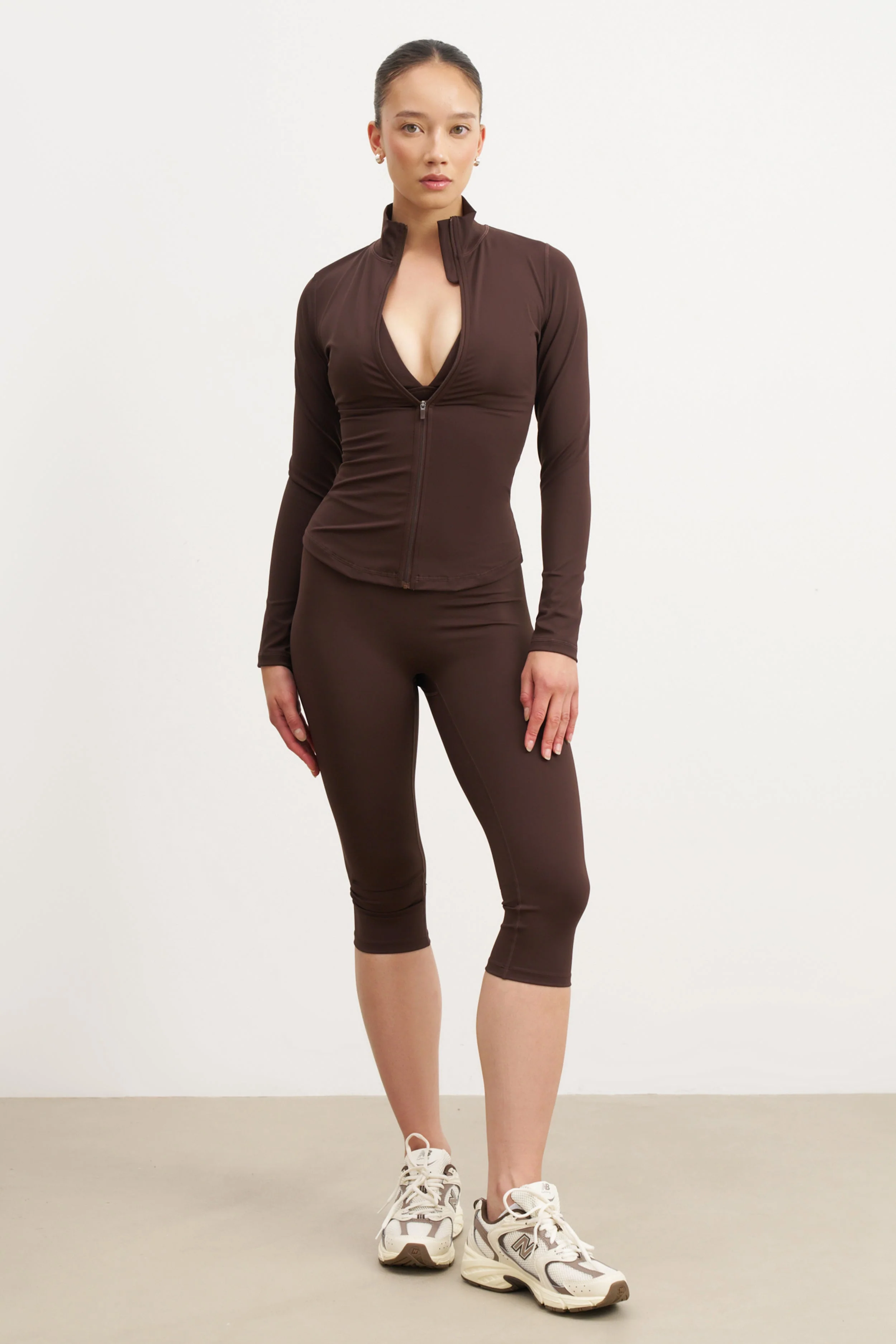 Base Sculpting Zip Up Jacket - Carob - Image 2