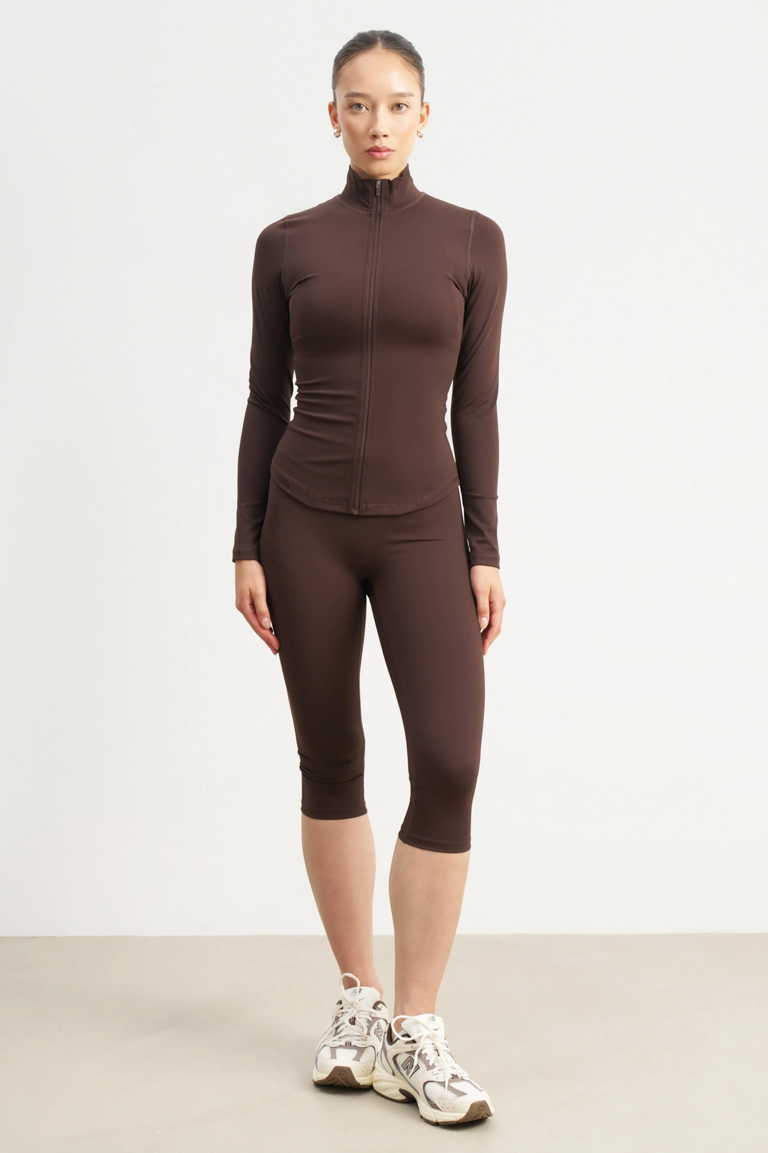 Base Sculpting Zip Up Jacket - Carob - Image 5