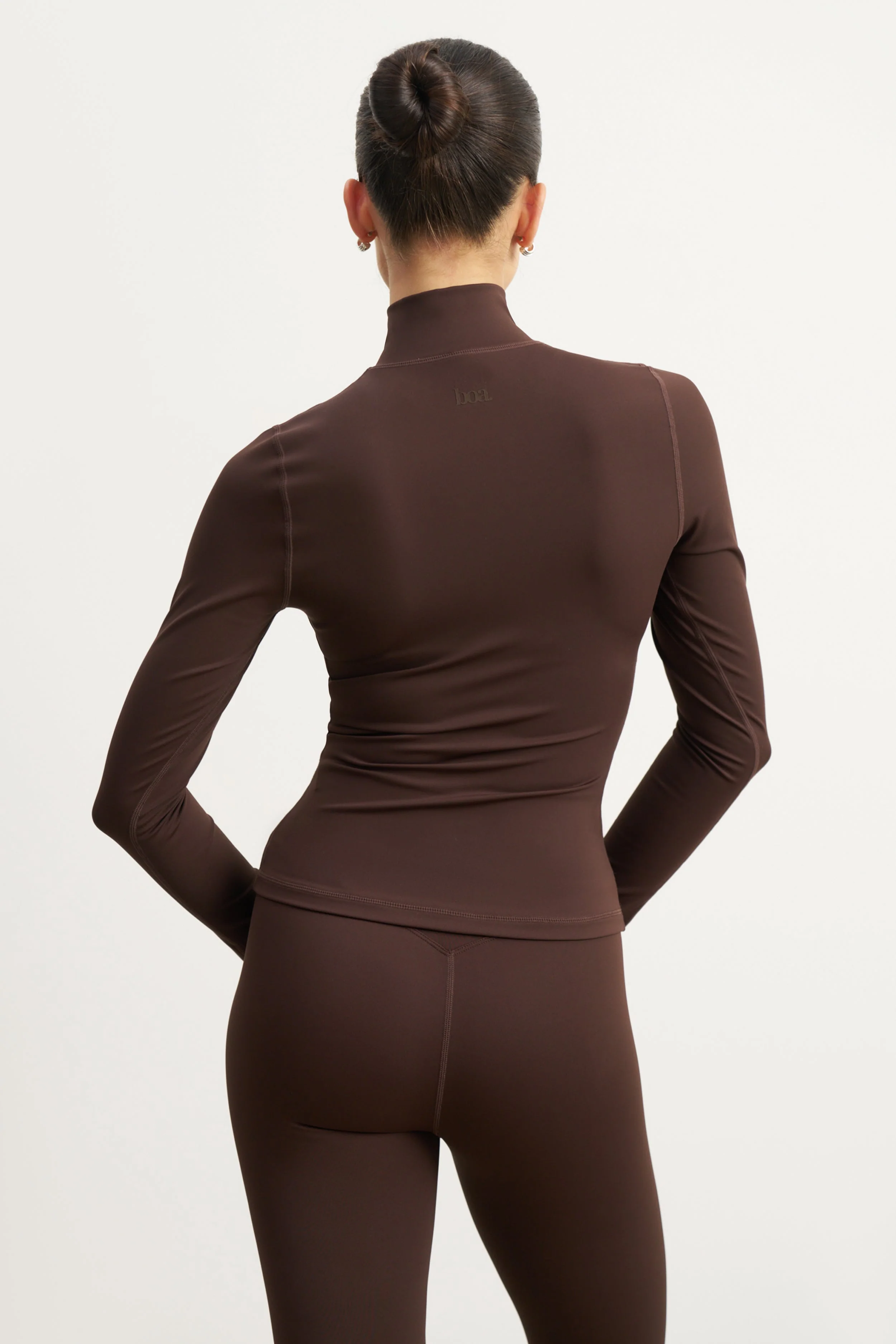 Base Sculpting Zip Up Jacket - Carob - Image 7