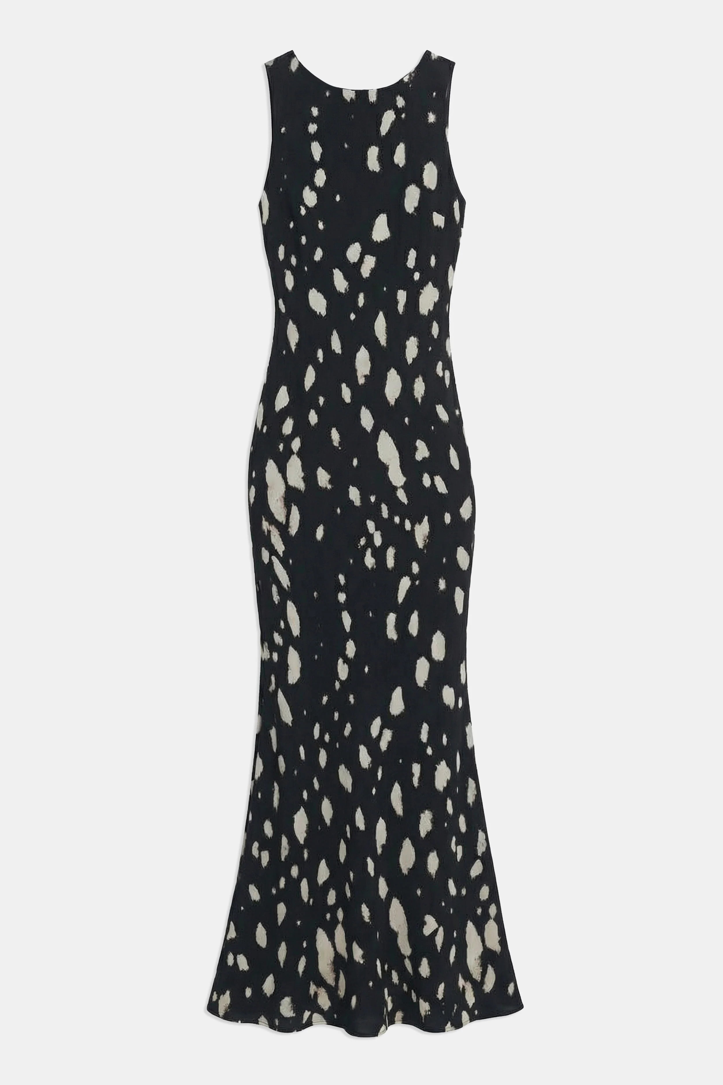 Chiffon Backless Cowl Maxi Dress - Abstract Dot - Image 11