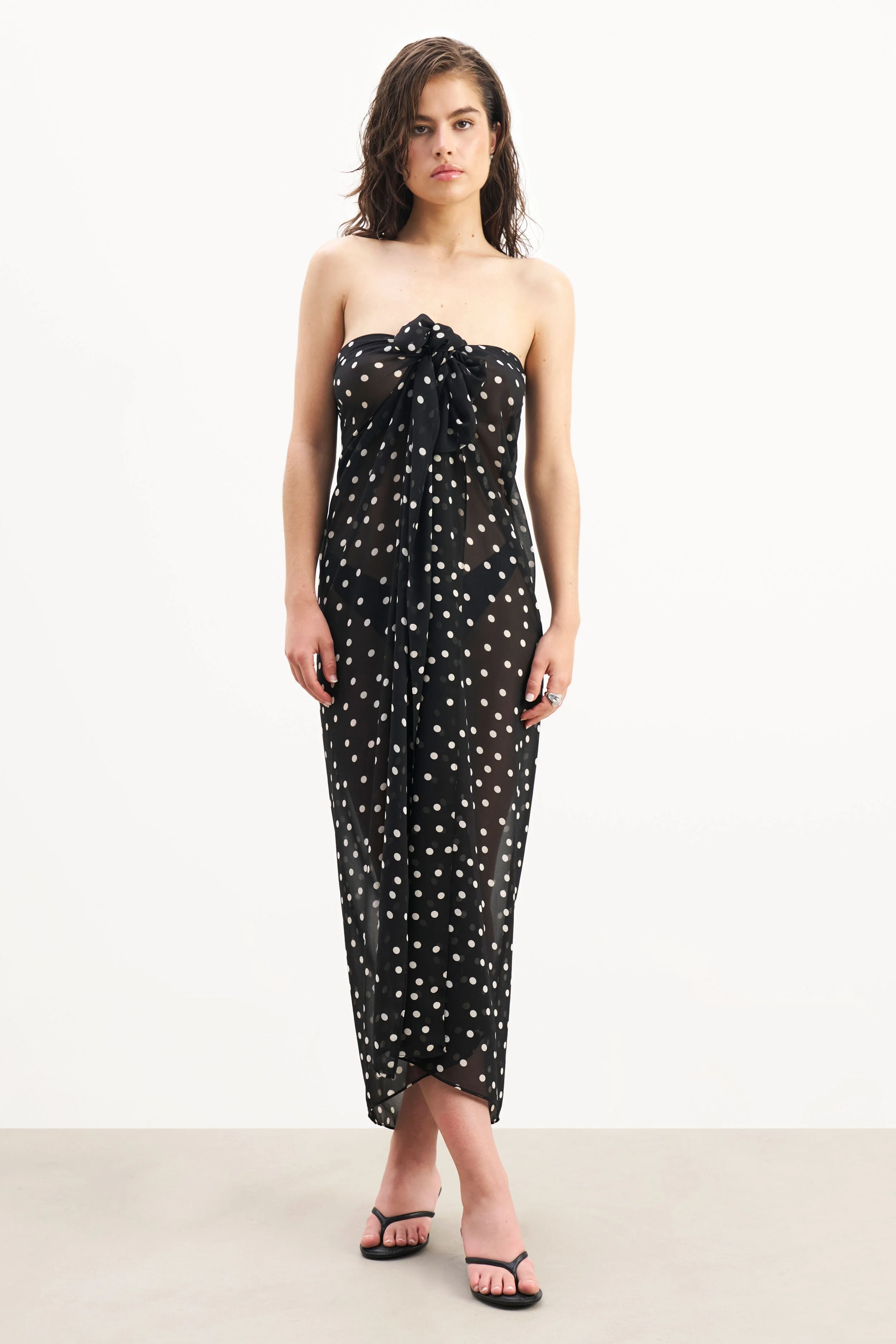 Chiffon Maxi Polka Dot Sarong Scarf - Maxi Polka Dot - Image 7