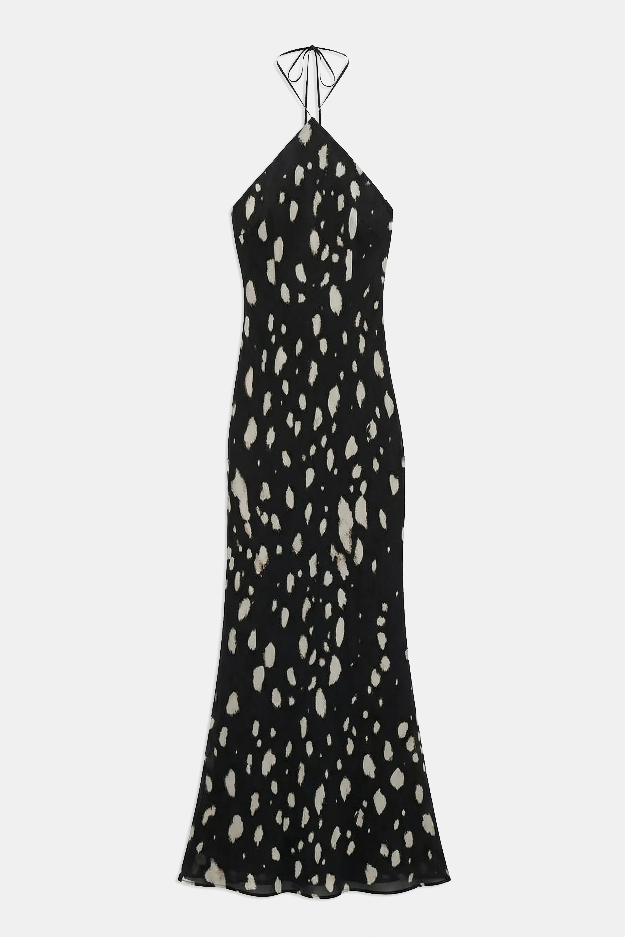 Clean Cut Chiffon Halterneck Gown - Abstract Dot - Image 8