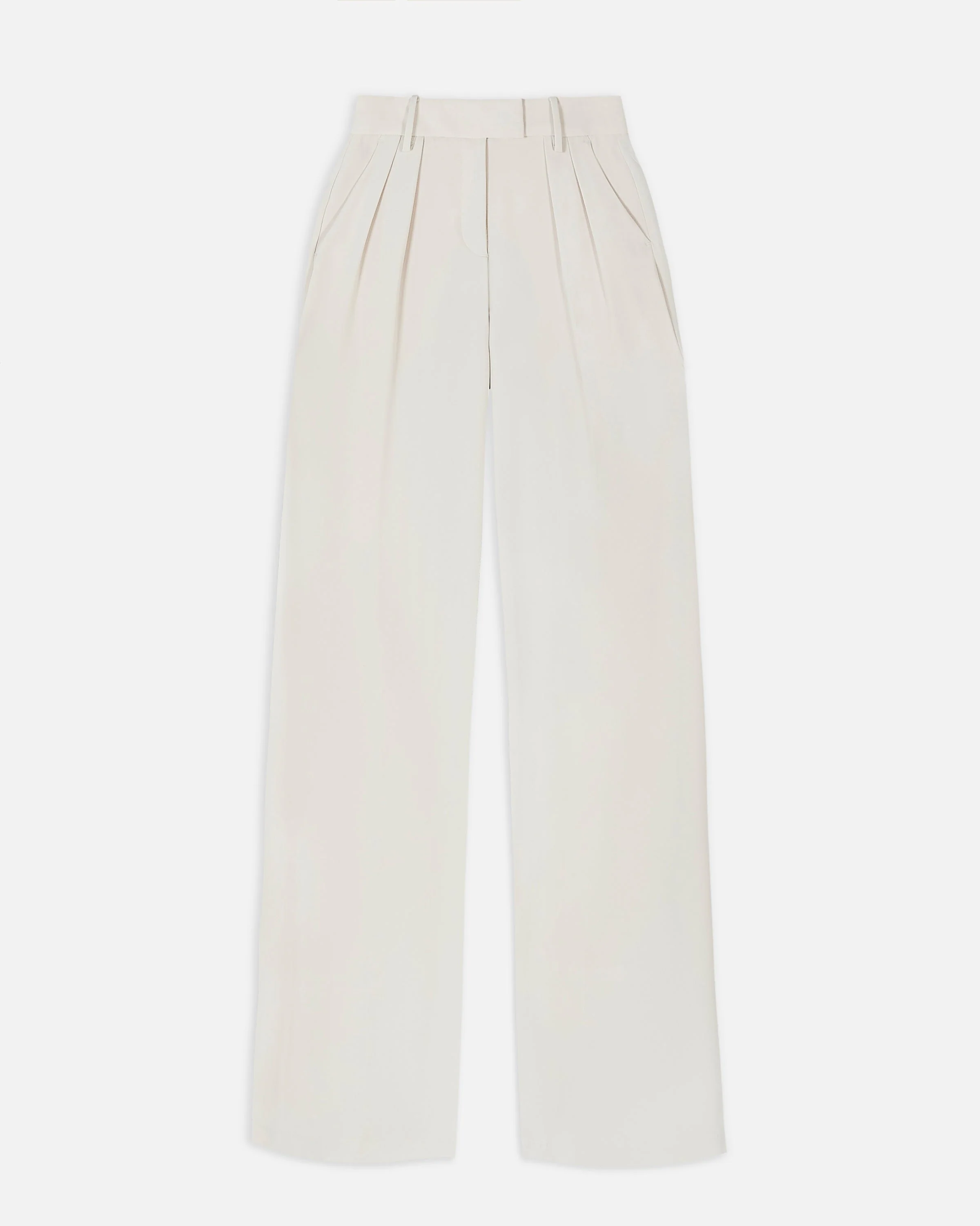 Clean Cut Double Pleat Trousers - Ecru - Image 8