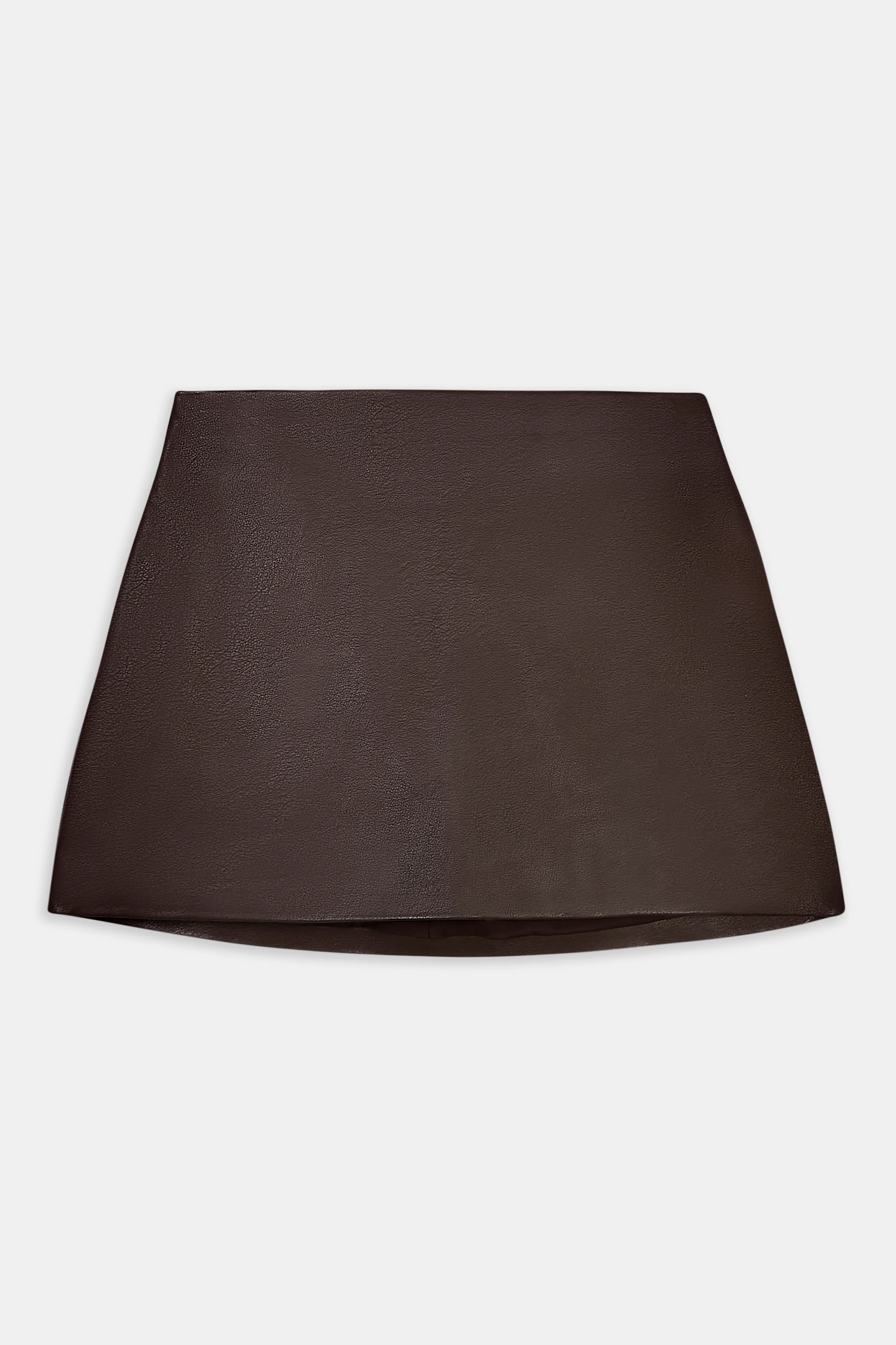 Clean Cut Leather Micro Skirt - Carob - Image 11