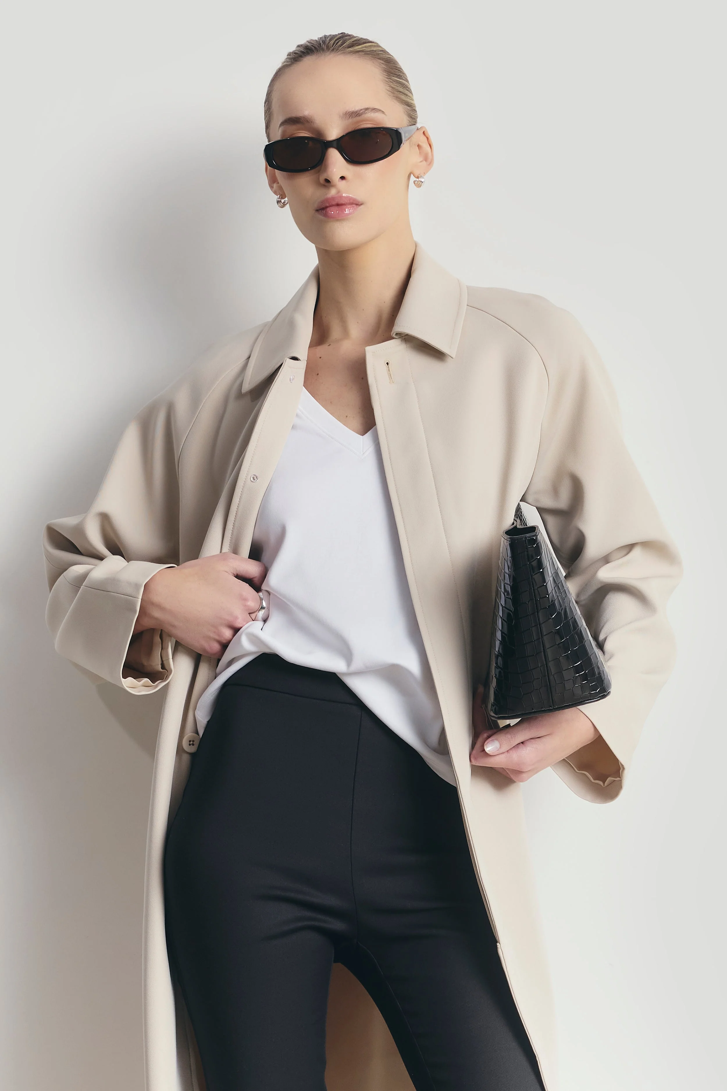 Clean Cut Longline Driving Coat - Stone - Image 3