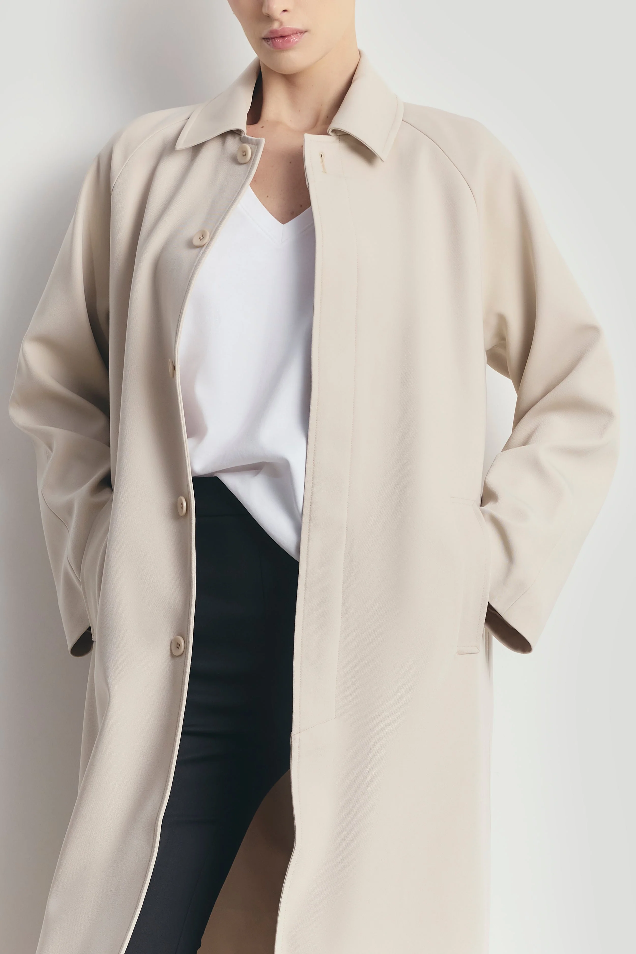 Clean Cut Longline Driving Coat - Stone - Image 5