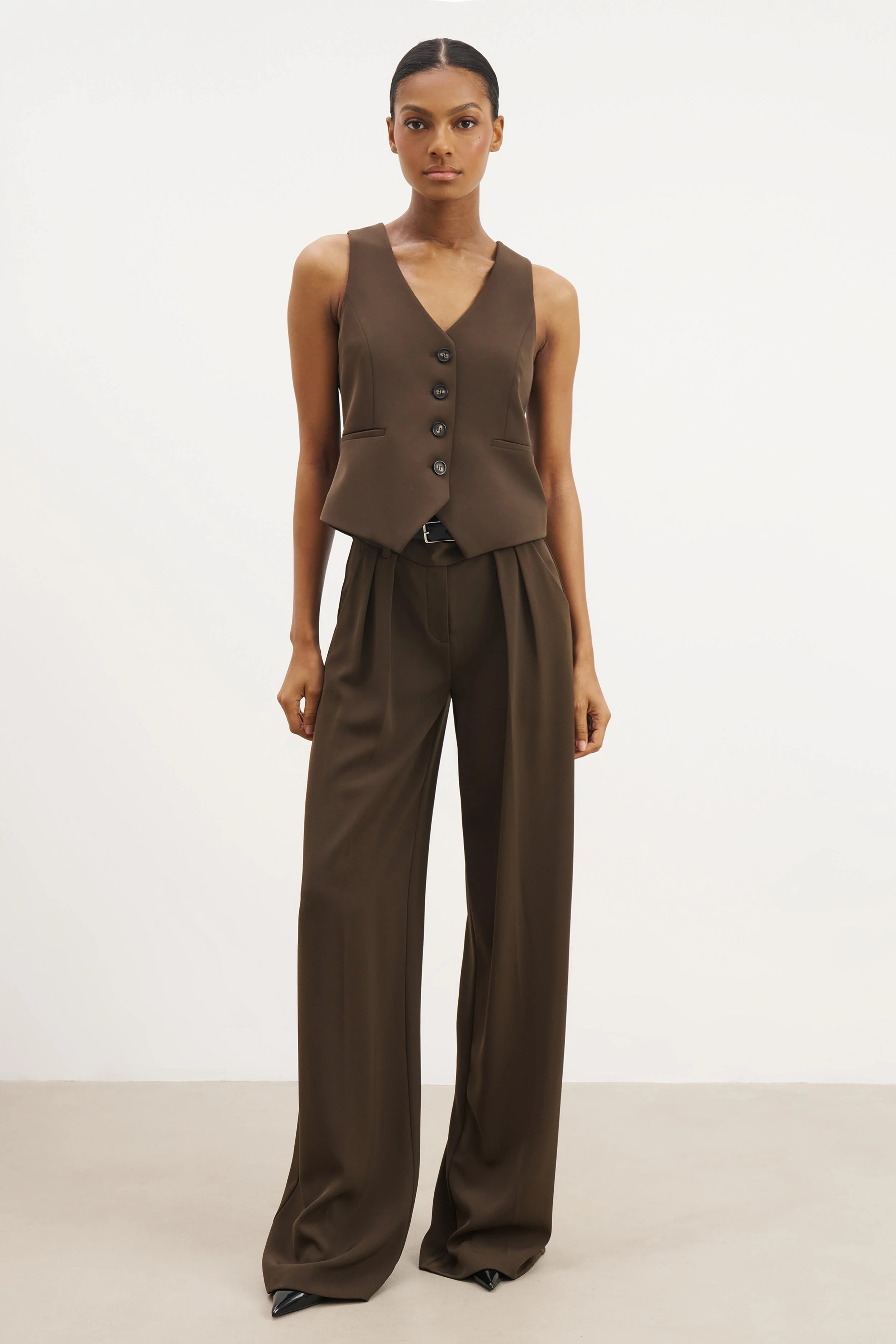 Clean Cut Waistcoat - Carob - Image 3