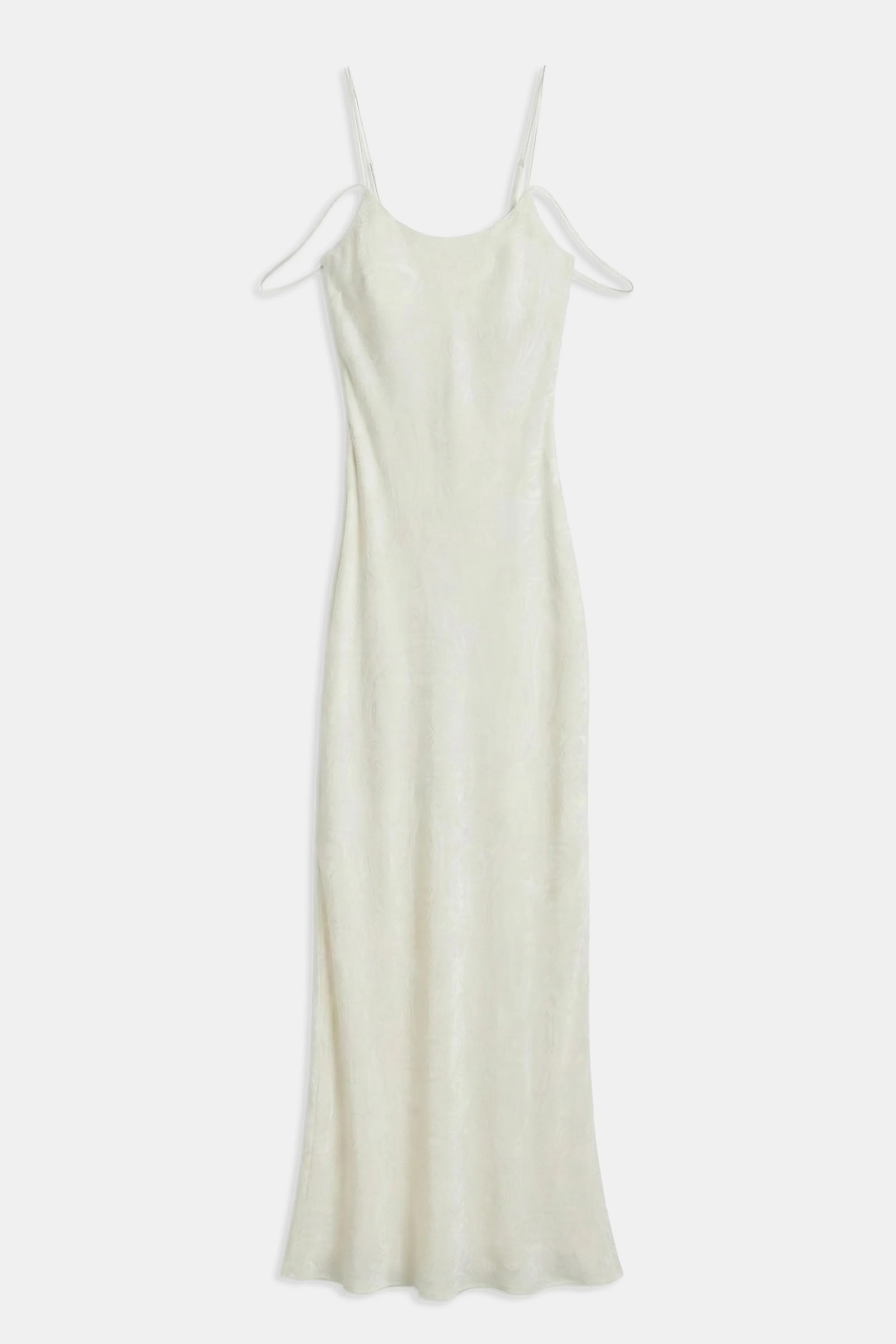 Satin Jacquard Cowl Back Camisole Maxi Dress - Cream - Image 10