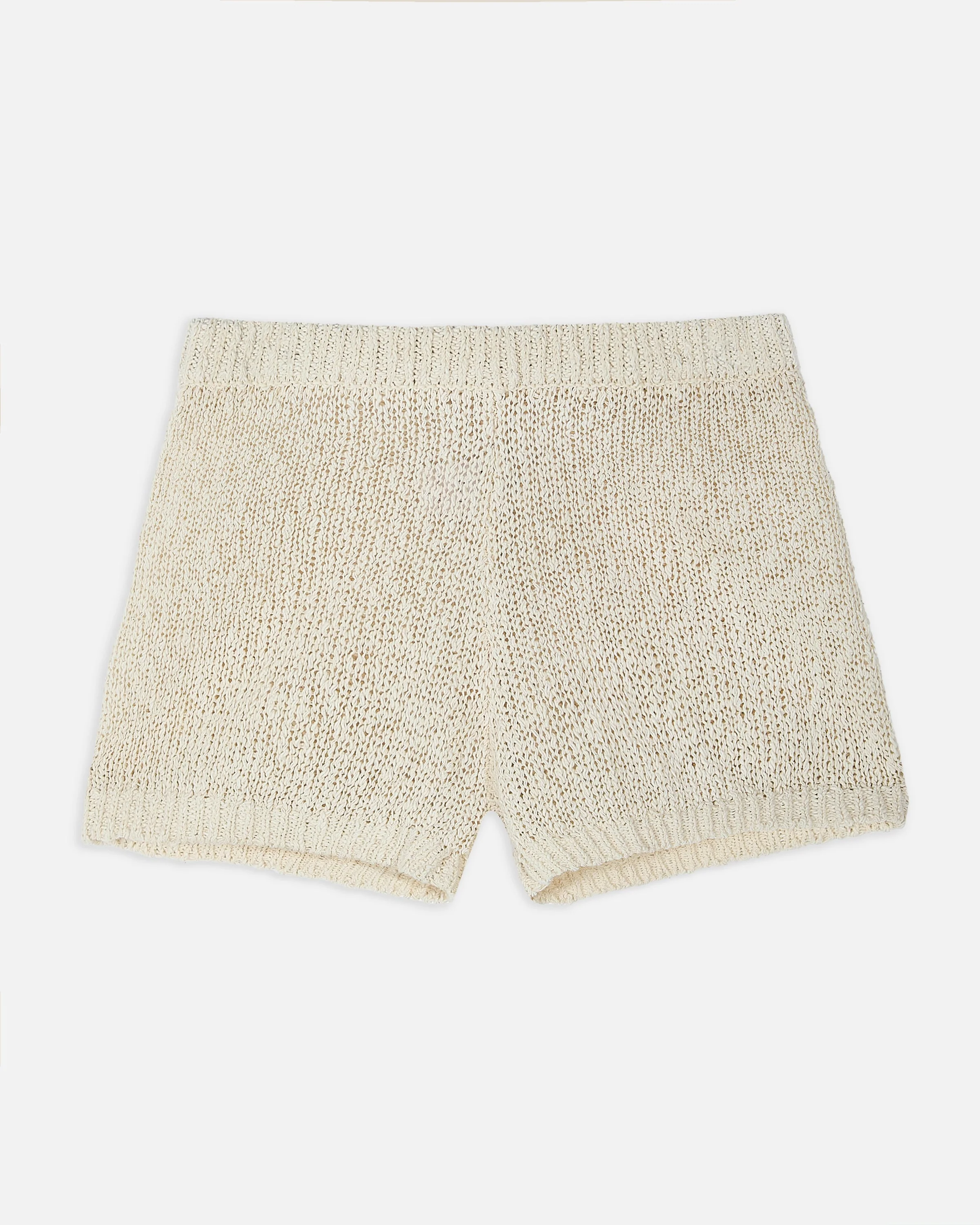 Crochet Knit Mini Shorts - Cream - Image 8