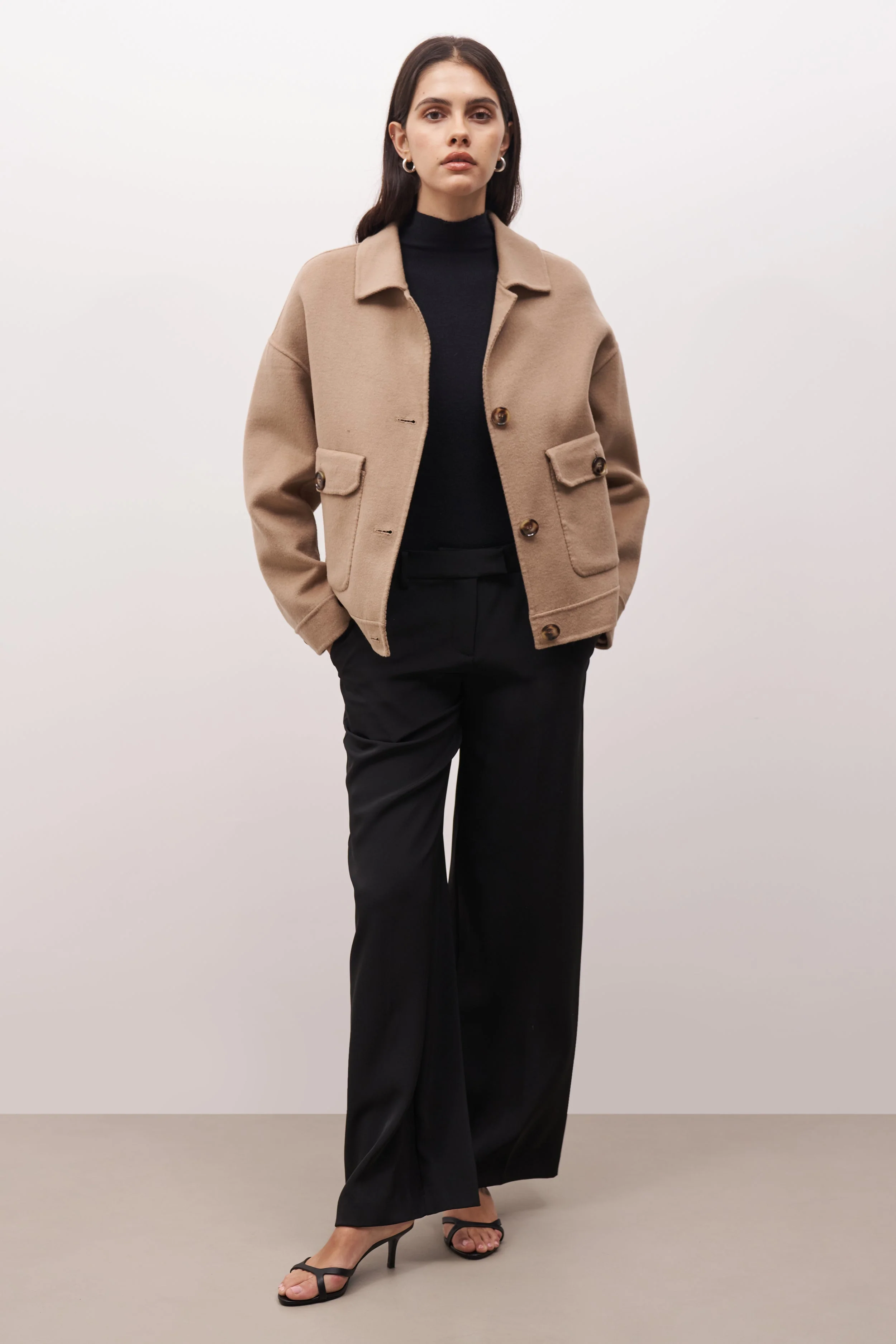 Double Faced Wool Masculine Jacket - Camel - Image 3