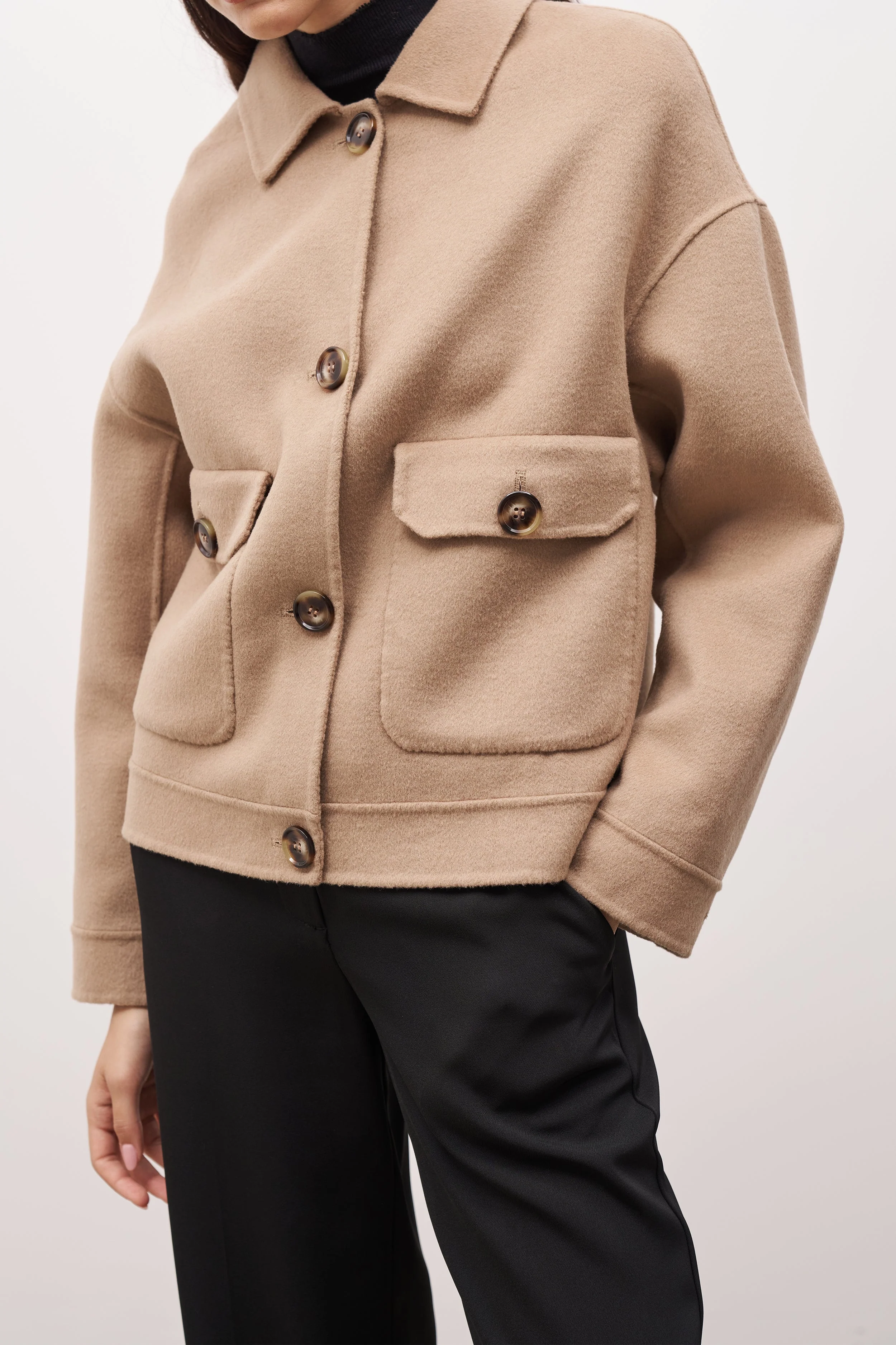 Double Faced Wool Masculine Jacket - Camel - Image 5