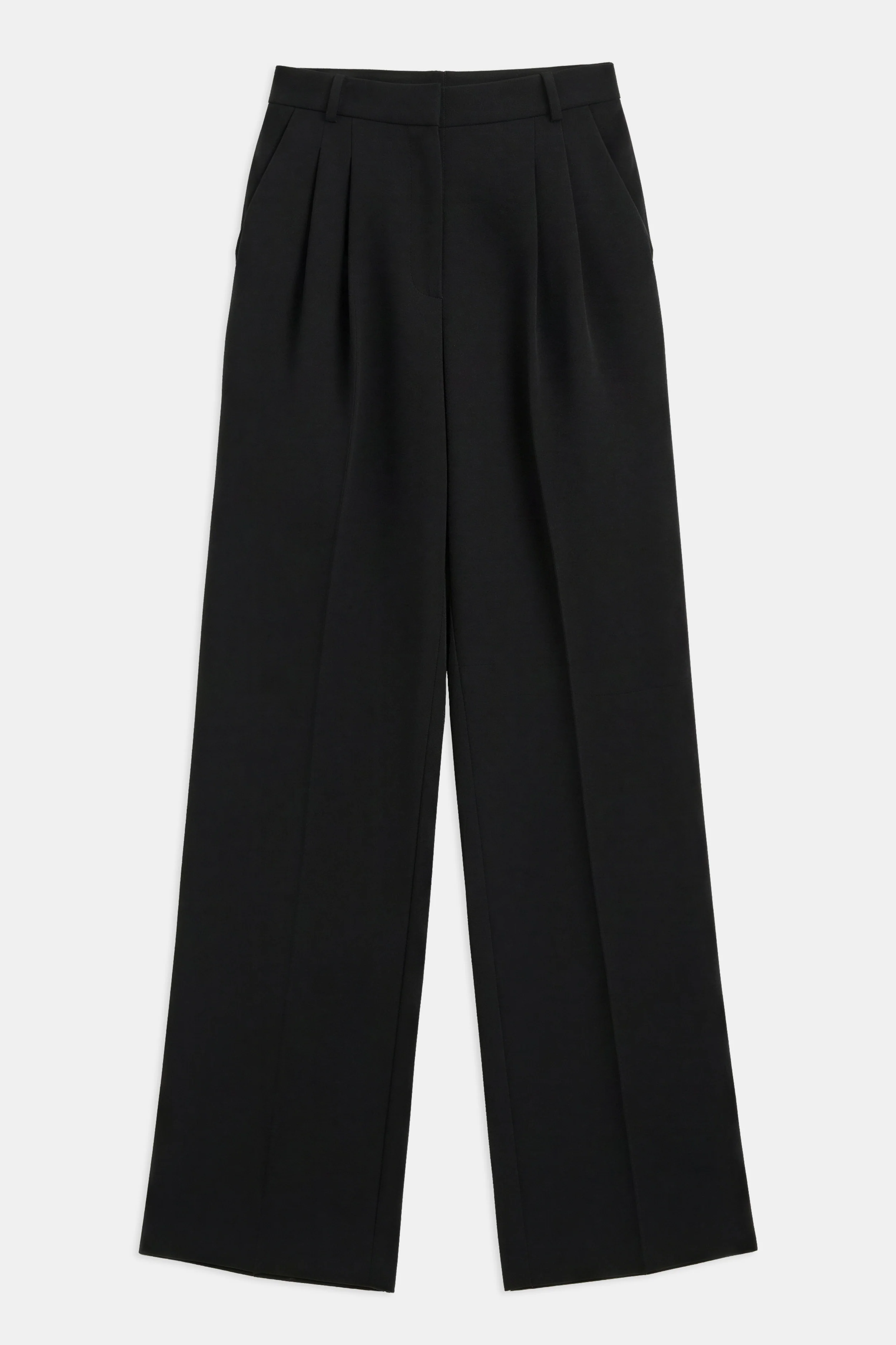 Effortless Pleated Wide Leg Trousers - Black - Image 9