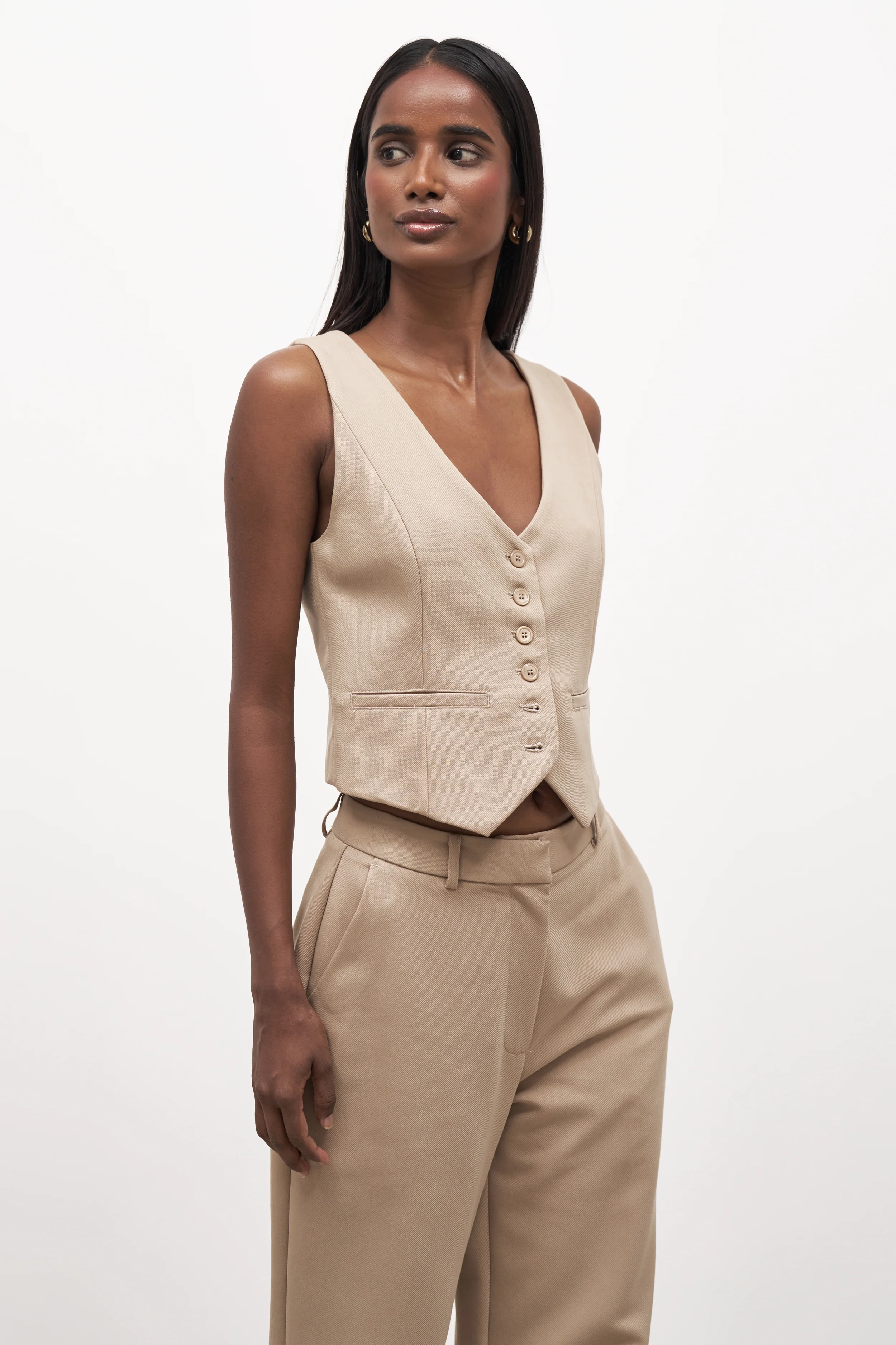 Formal Fitted Waistcoat - Oak - Image 3