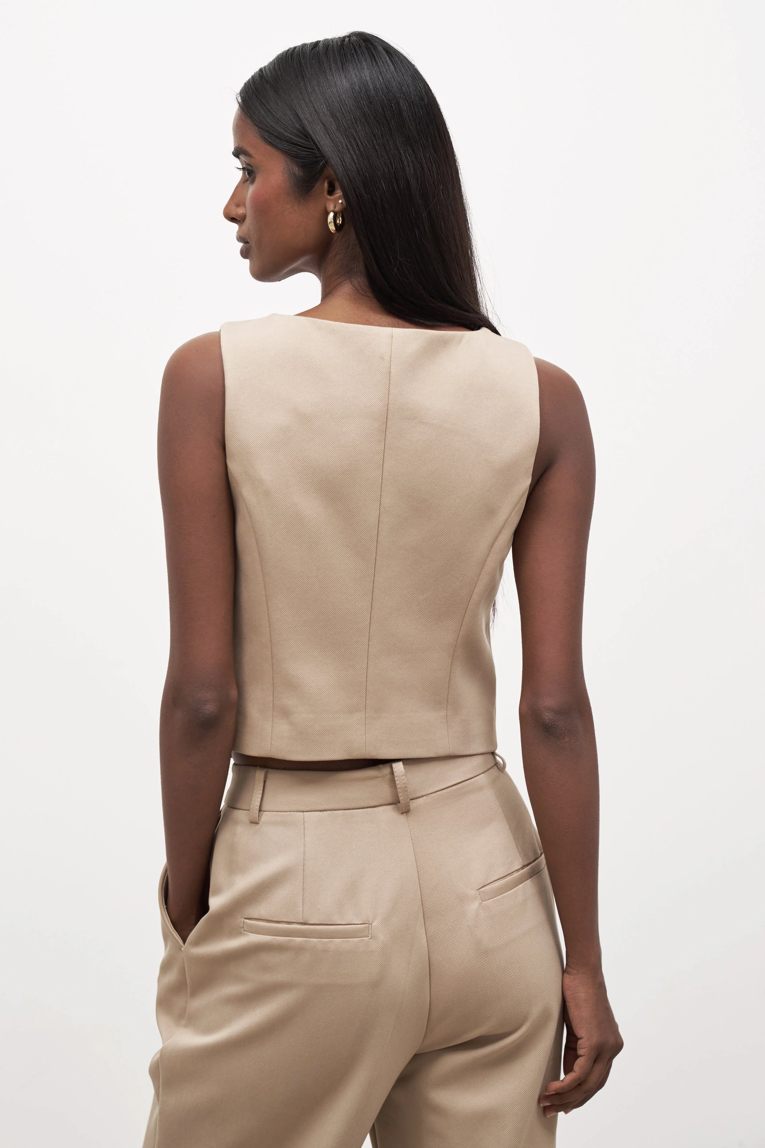 Formal Fitted Waistcoat - Oak - Image 4