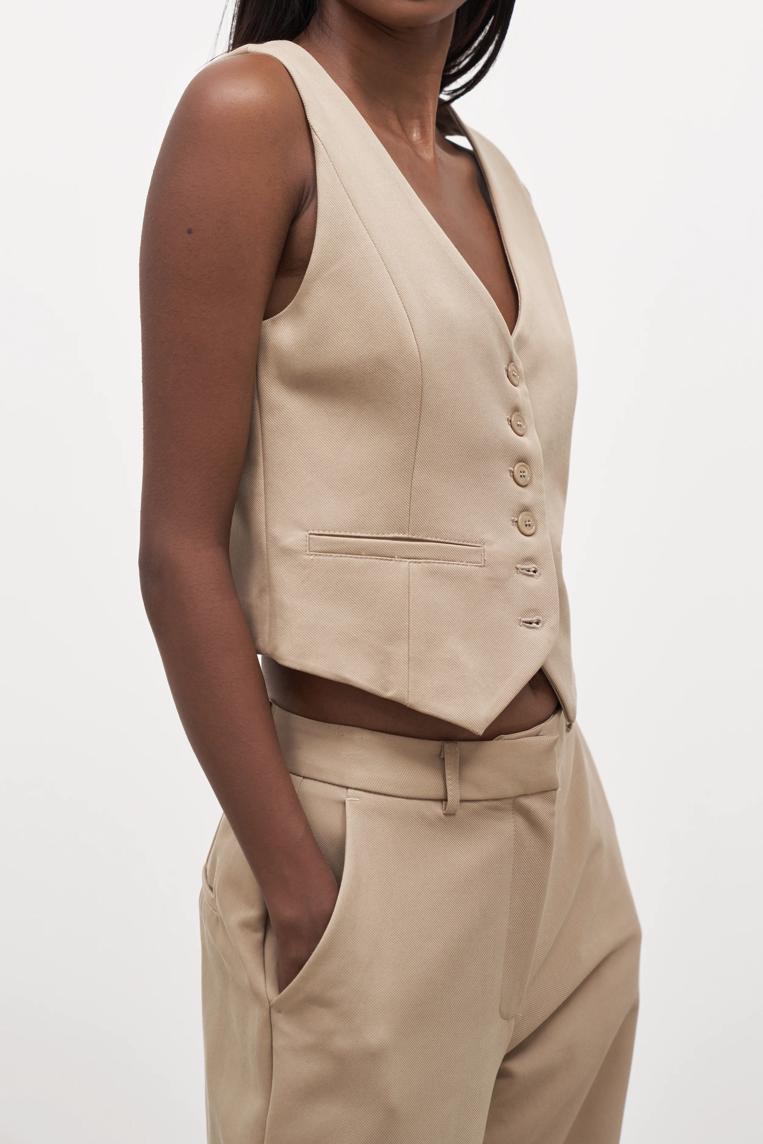Formal Fitted Waistcoat - Oak - Image 5