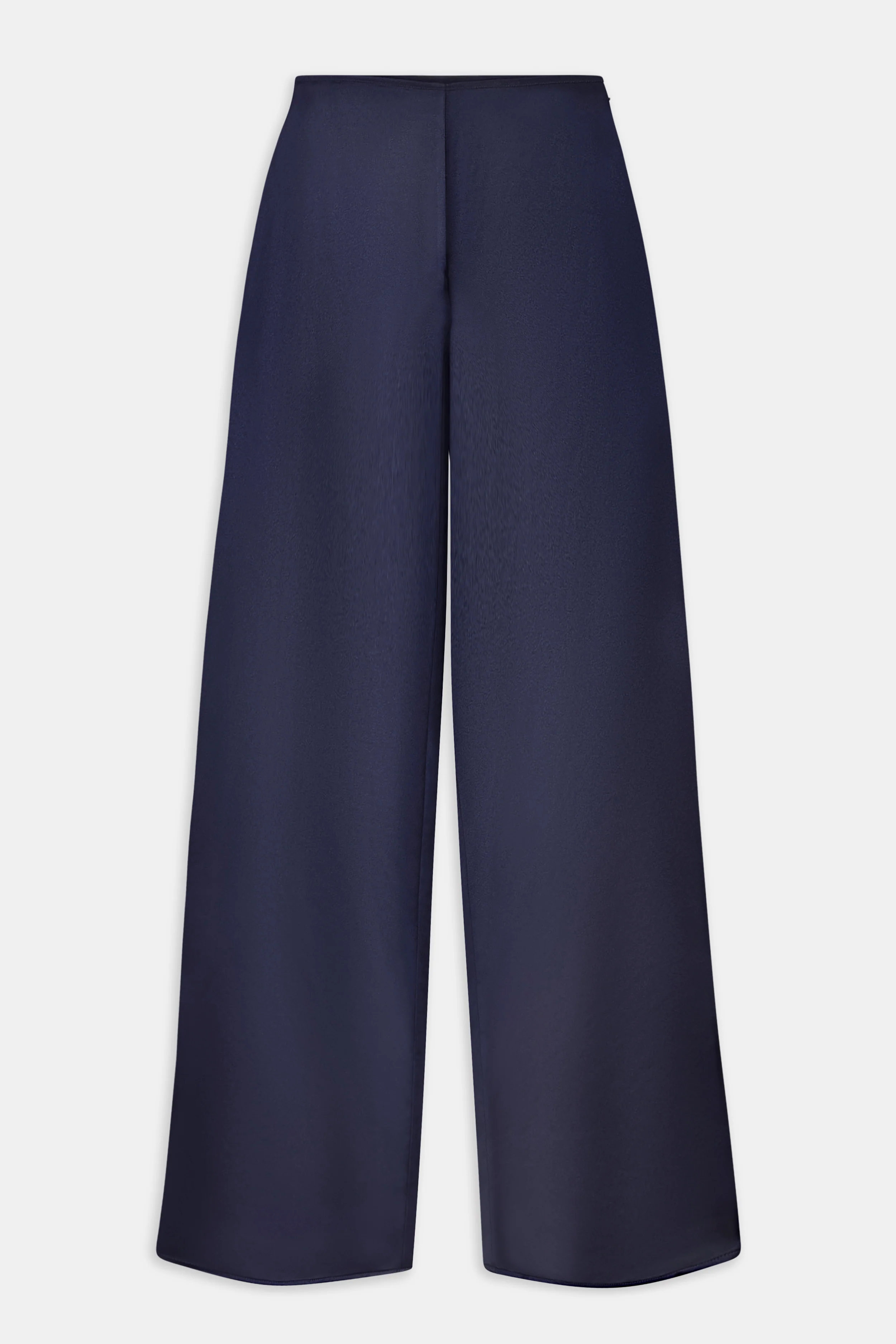 Formal Satin Straight Leg Trousers - Navy - Image 8