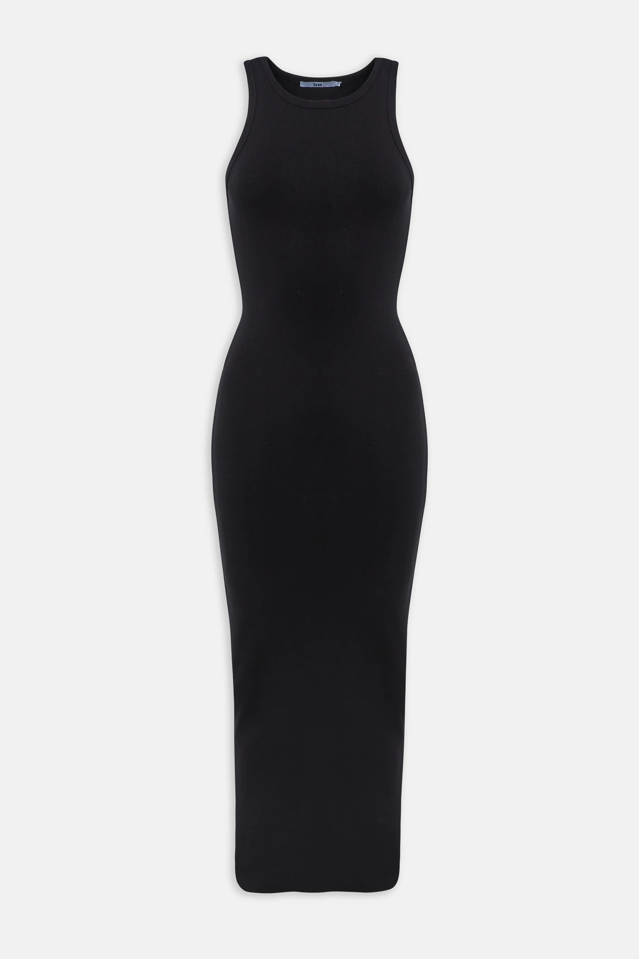Heavy Ribbed Racer Maxi Dress - Black - Image 7
