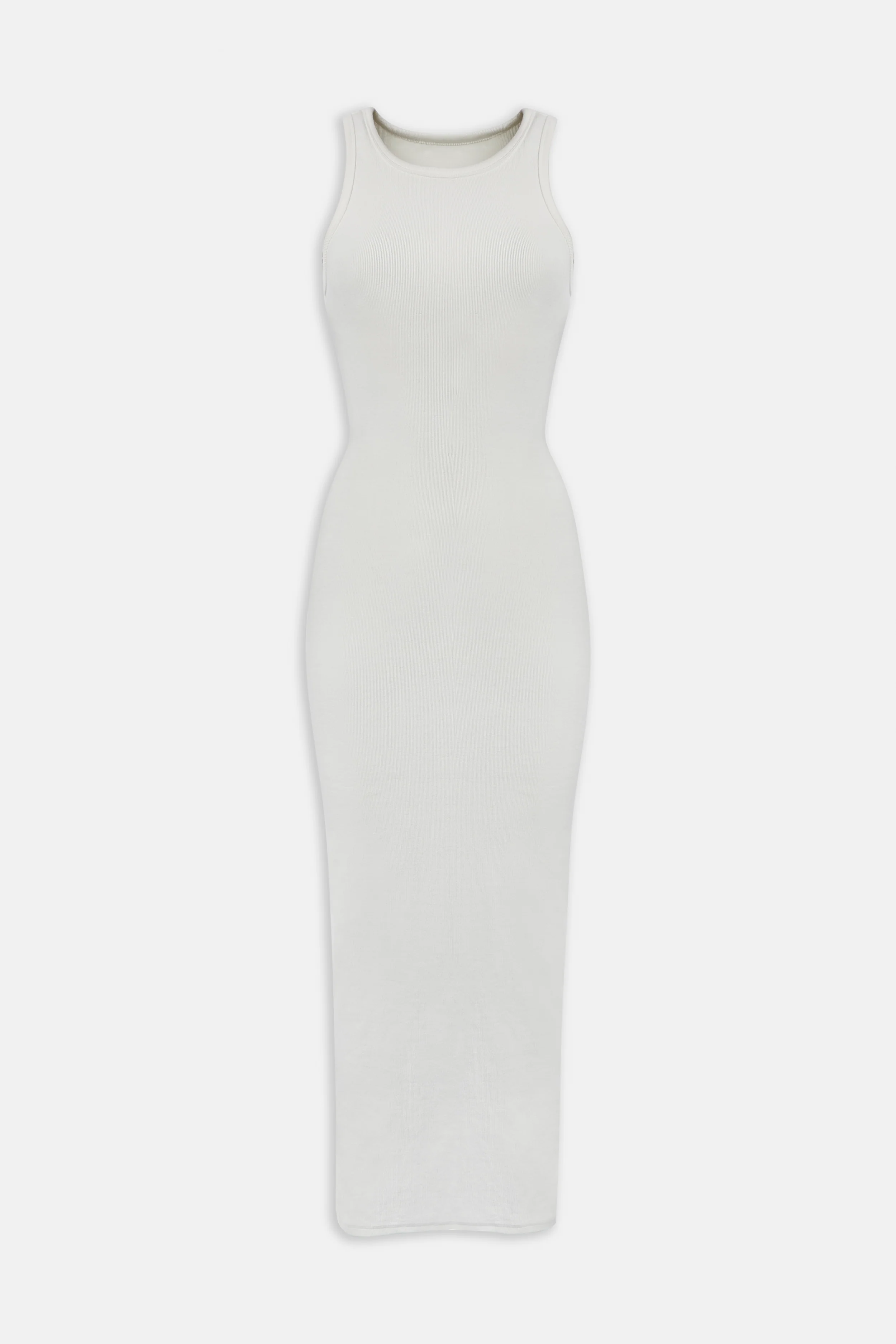 Heavy Ribbed Racer Maxi Dress - Ivory - Image 7