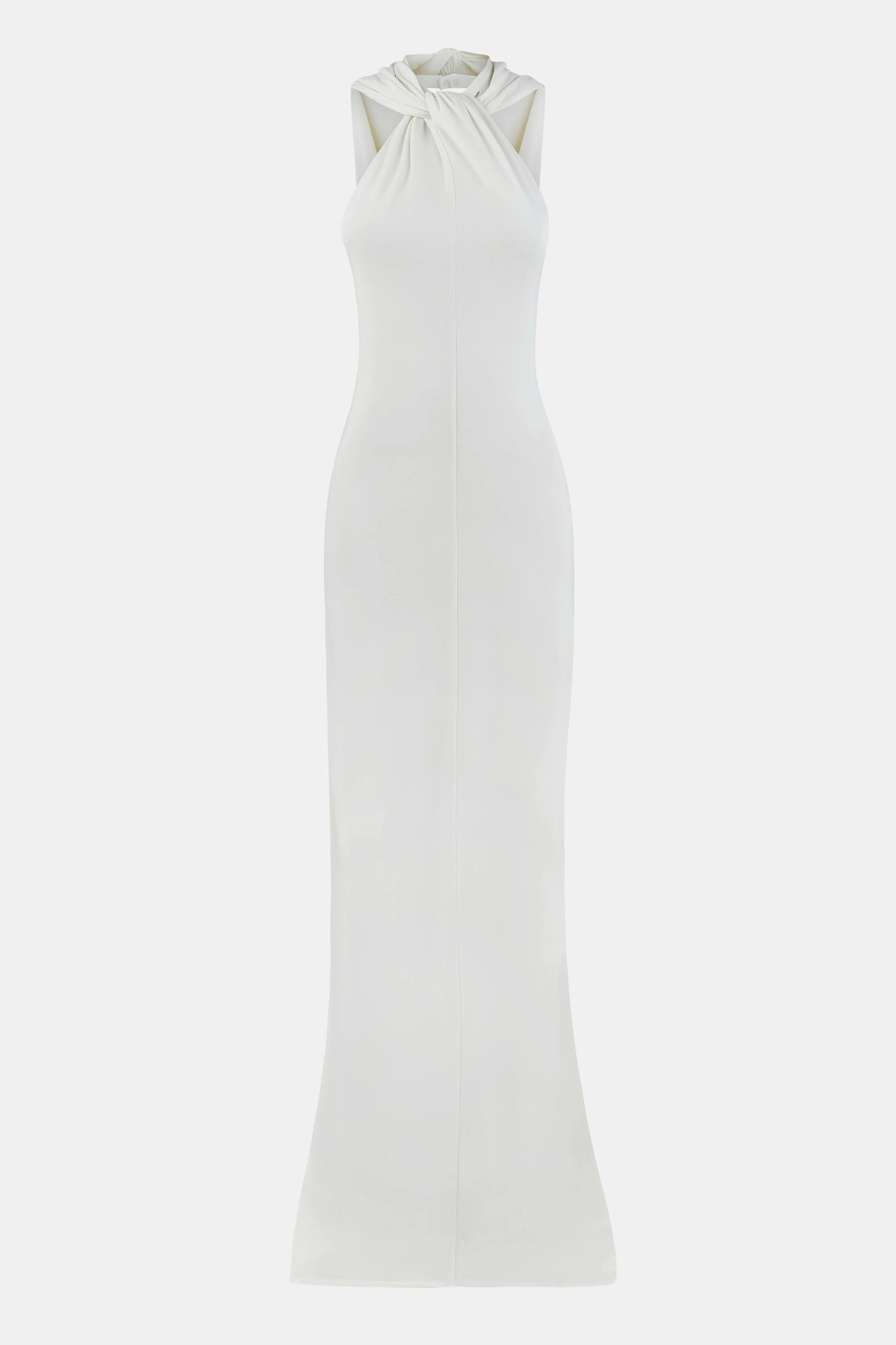 Hooded Halterneck Maxi Dress - White - Image 8