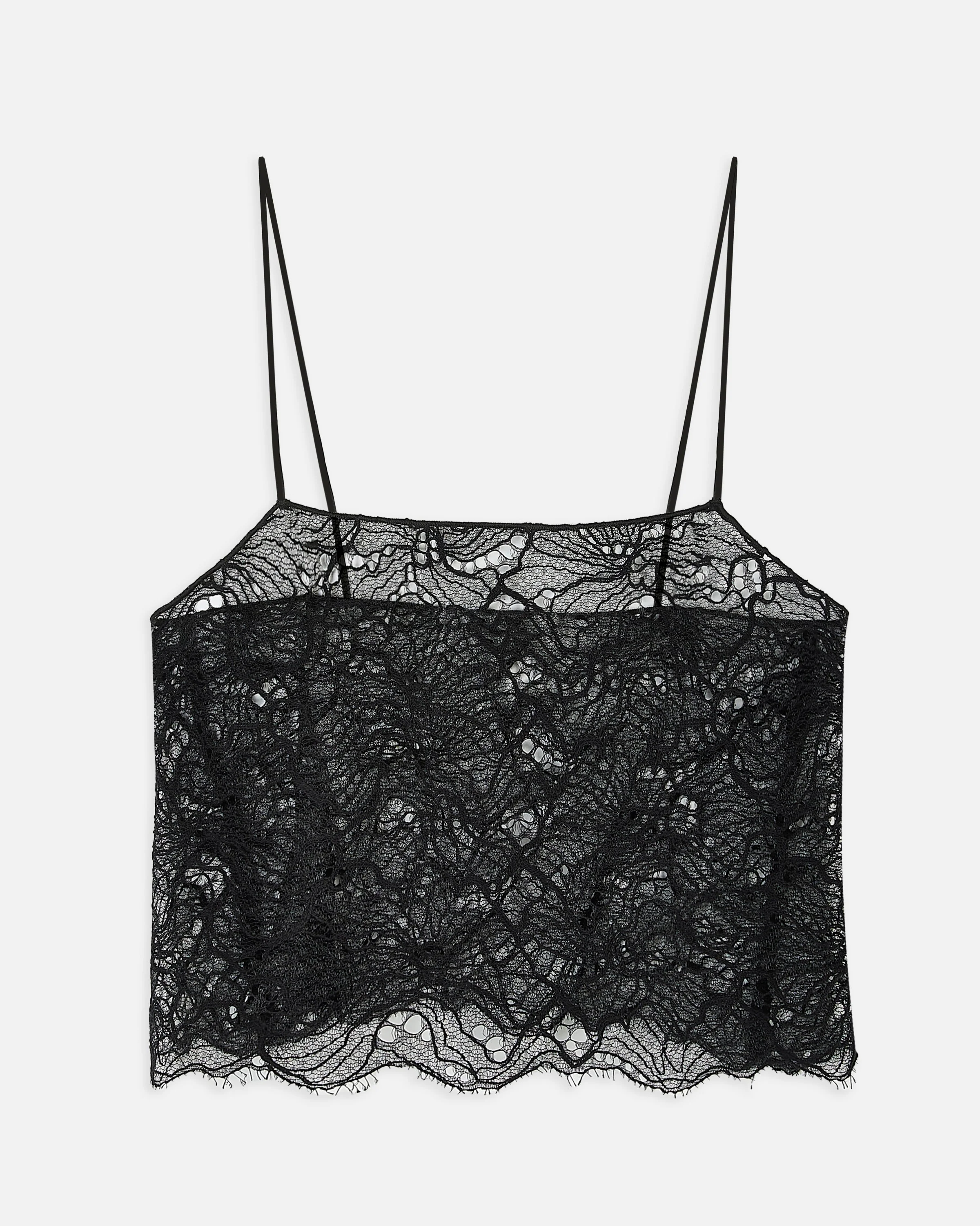 Lace Square Neck Camisole - Black - Image 8