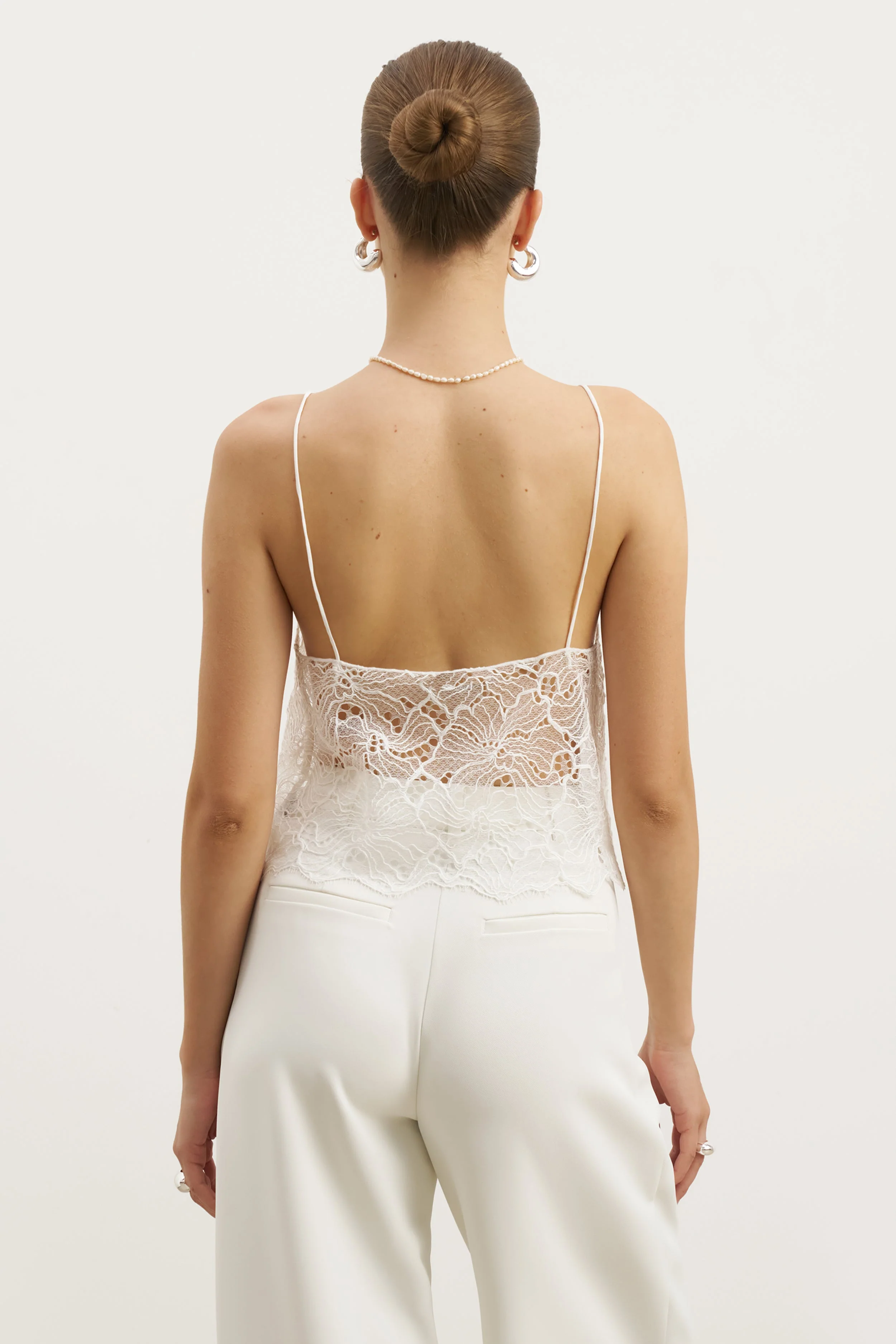 Lace Square Neck Camisole - White - Image 7