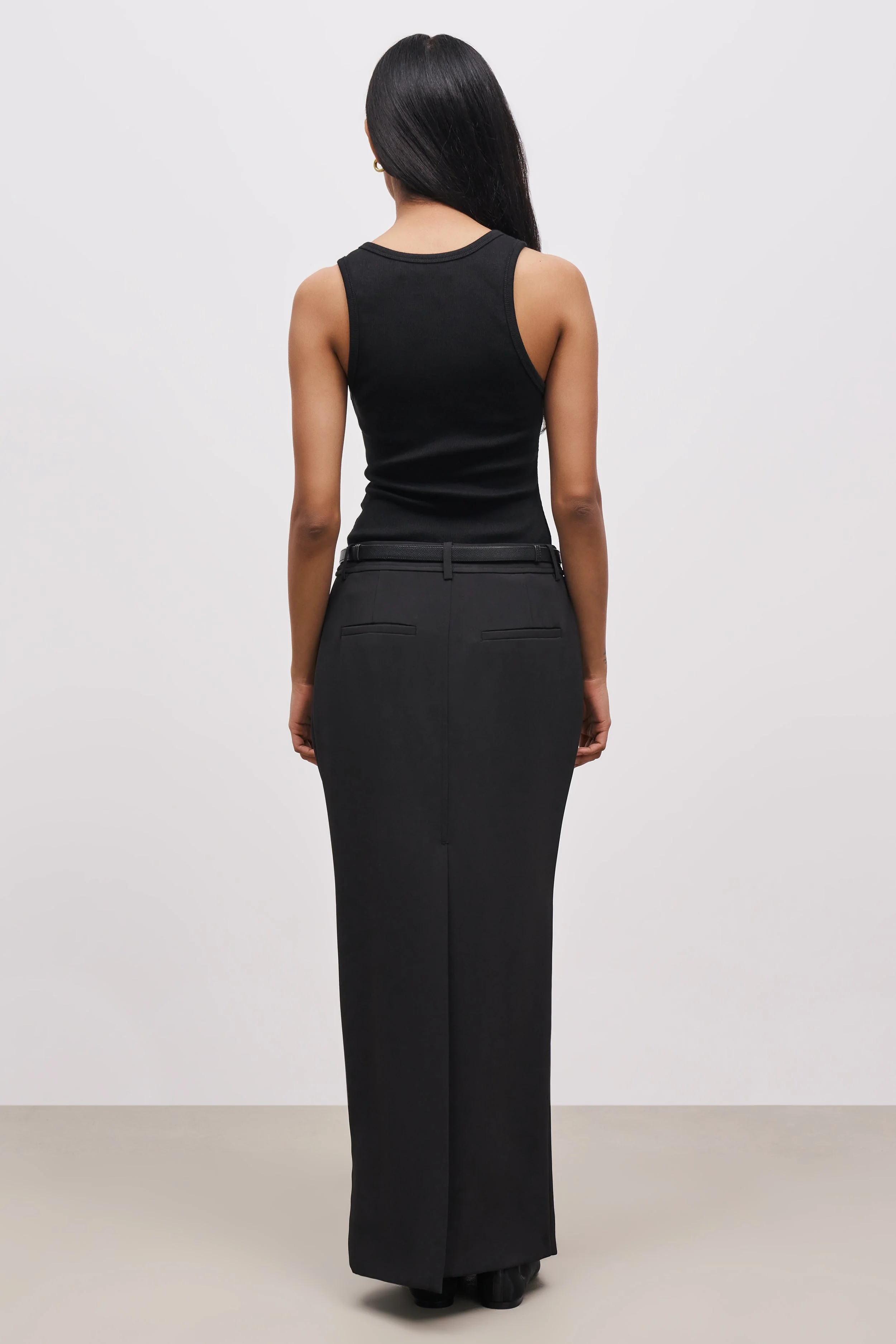 Mid Rise Effortless Maxi Skirt - Black - Image 2