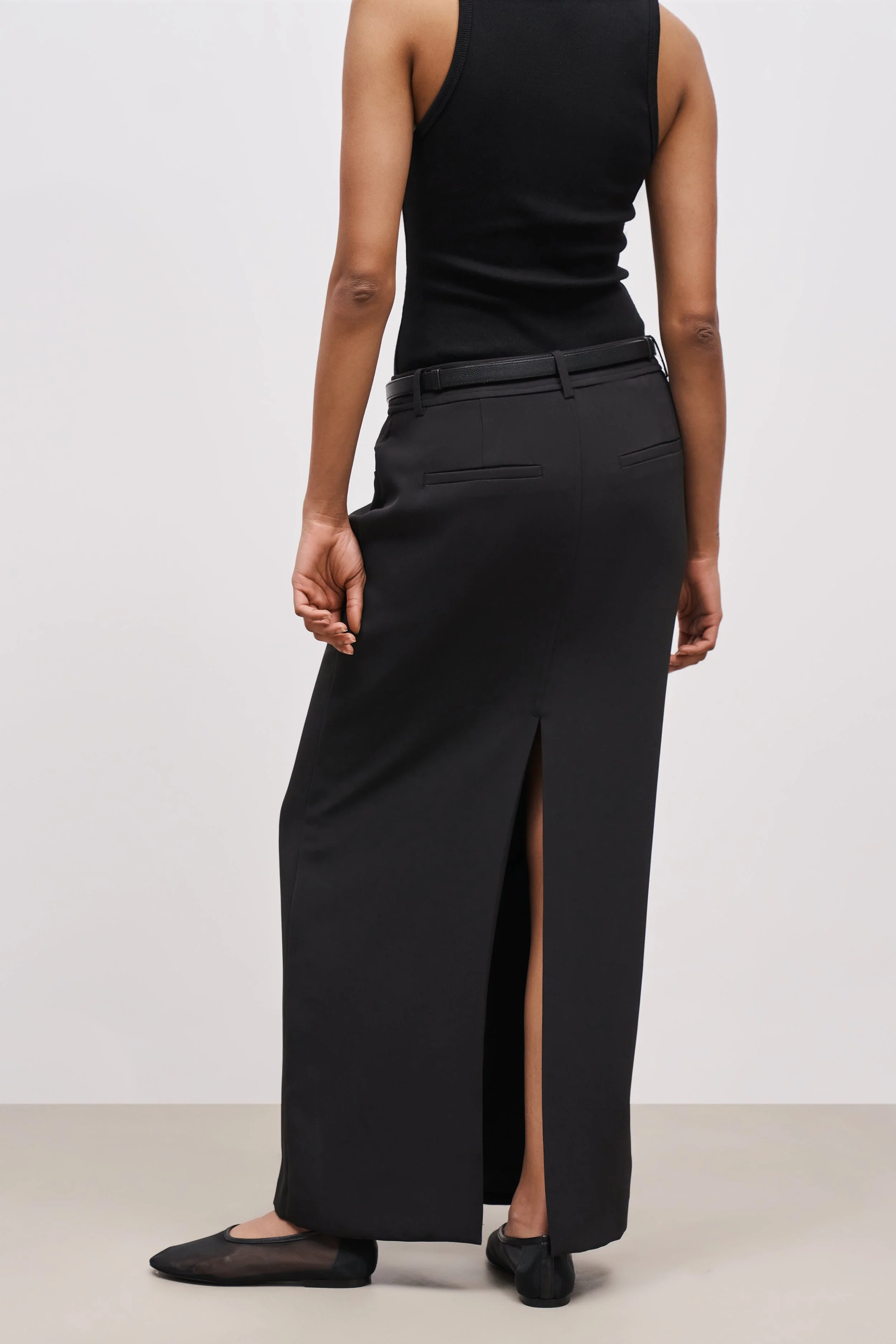 Mid Rise Effortless Maxi Skirt - Black - Image 4