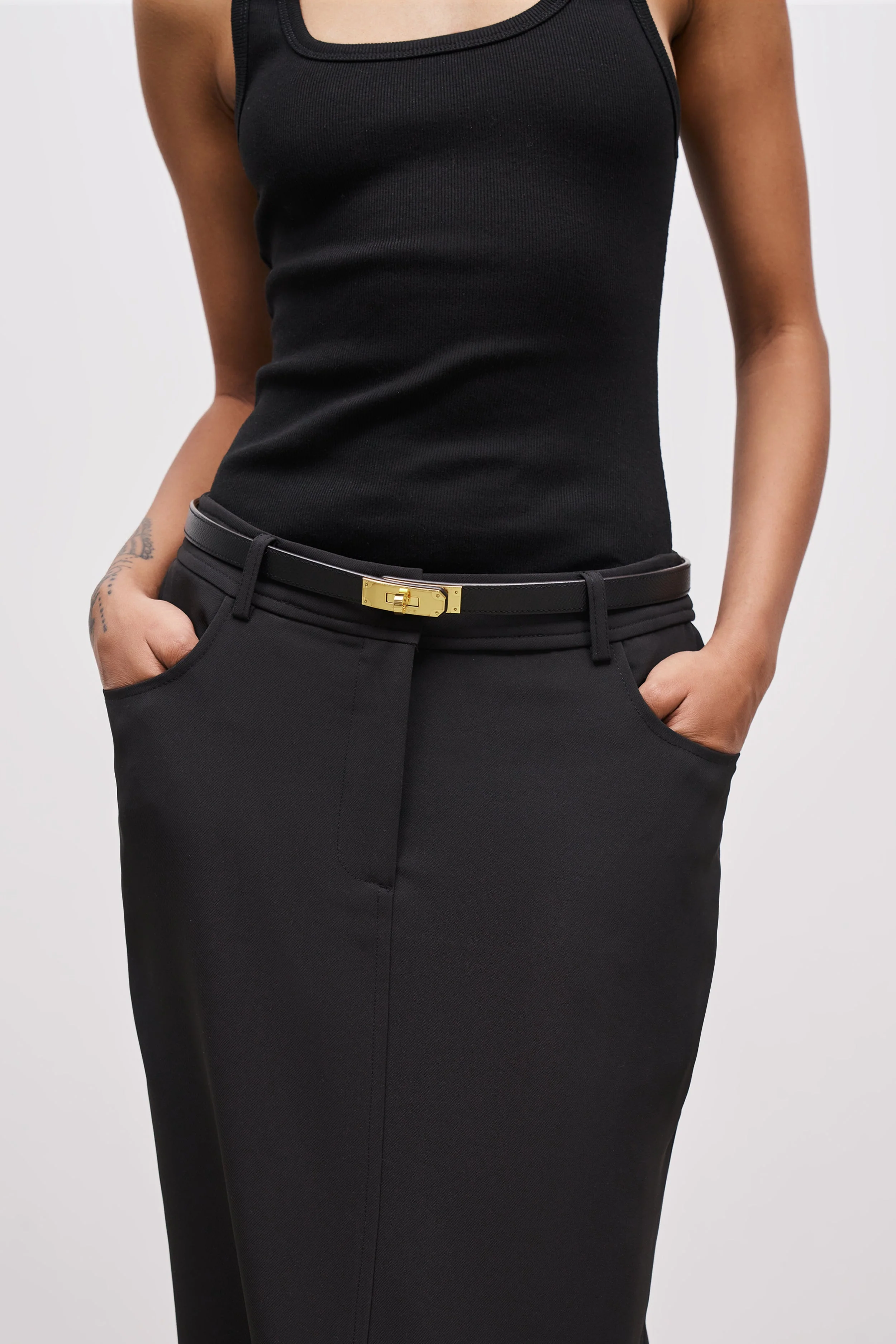 Mid Rise Effortless Maxi Skirt - Black - Image 5