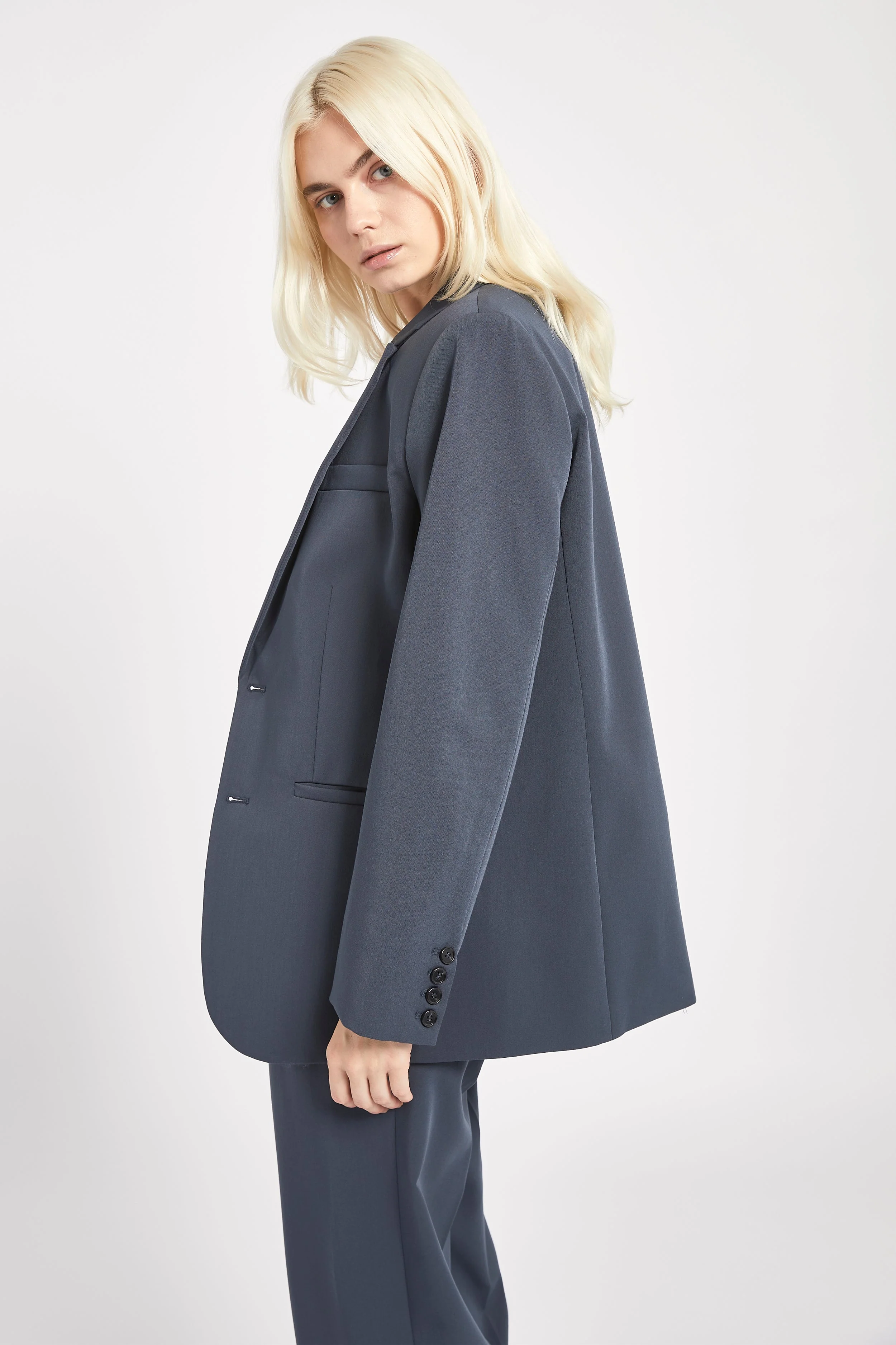 Oversized Dad Blazer - Navy - Image 2