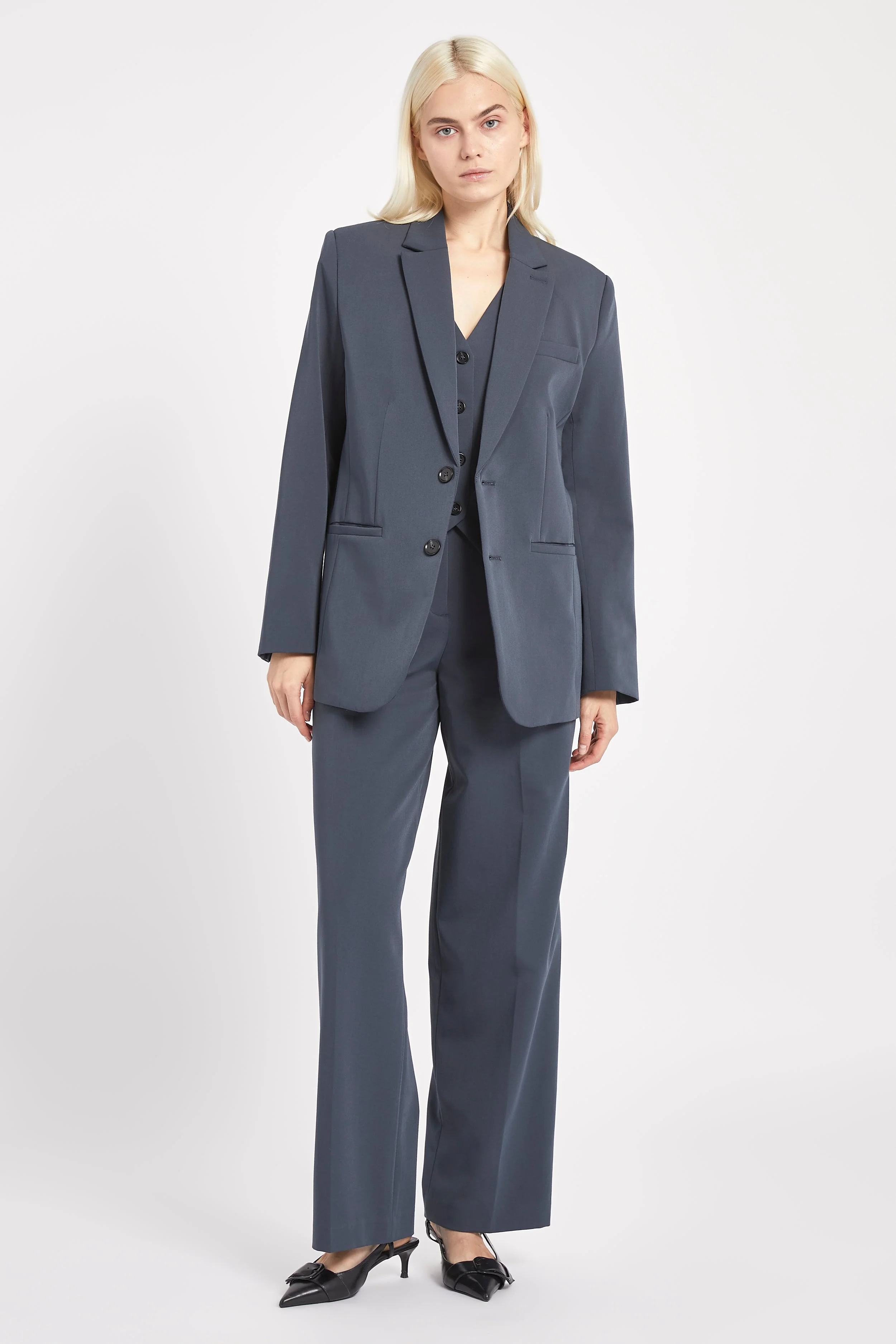 Oversized Dad Blazer - Navy - Image 3