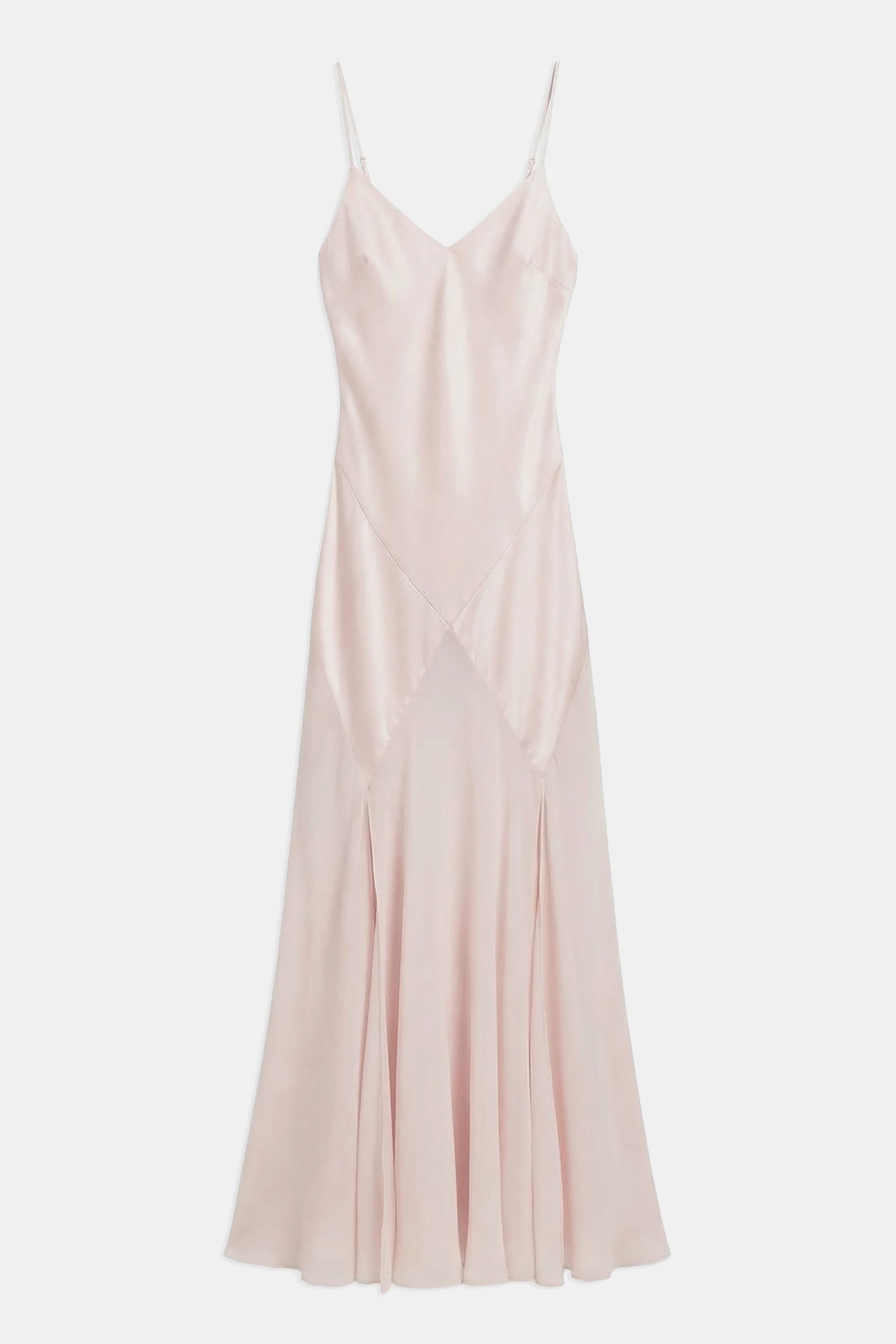Plunging Satin Handkerchief Hem Gown - Blossom - Image 9
