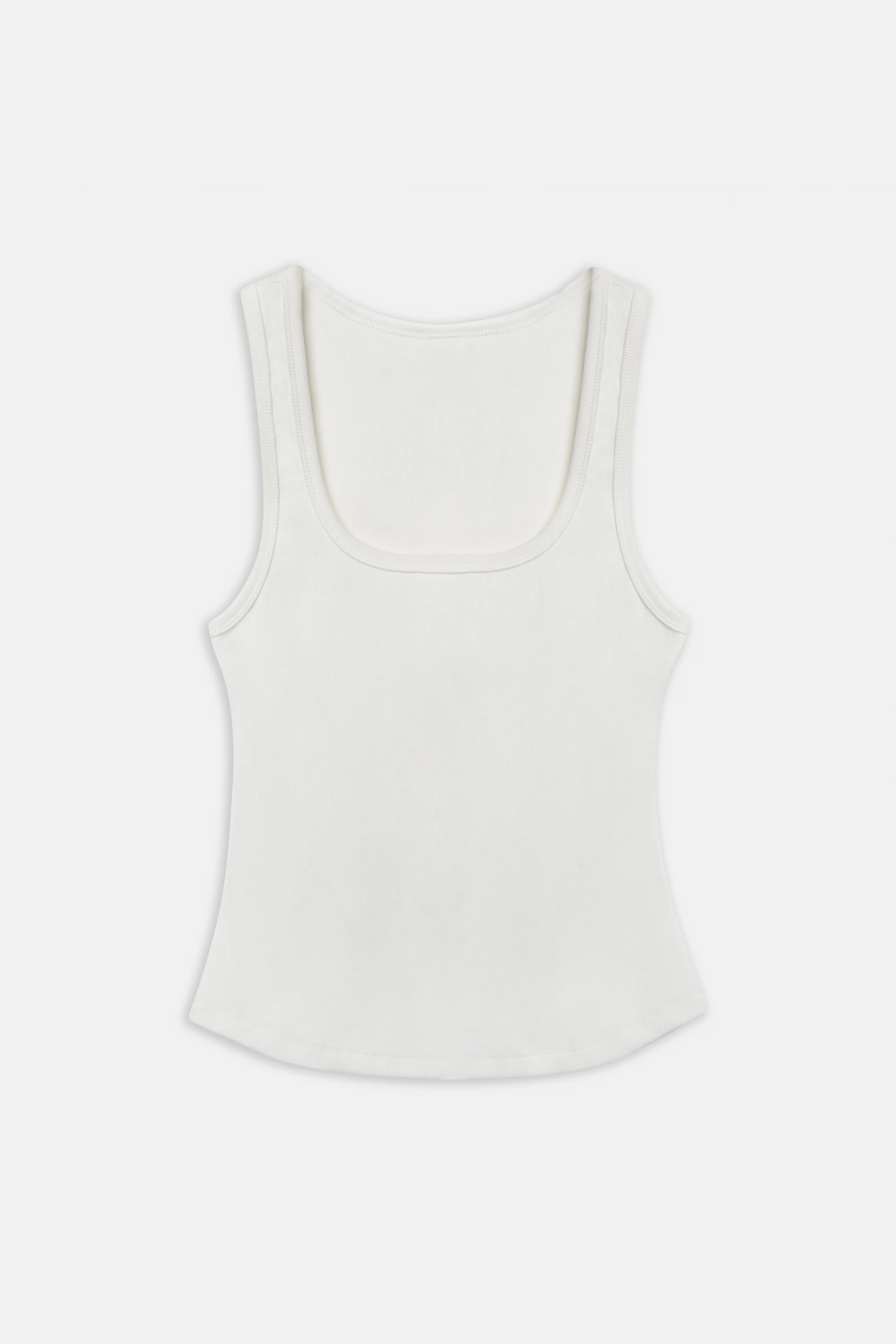 Ribbed Scoop Neck Vest - Ivory - Image 6