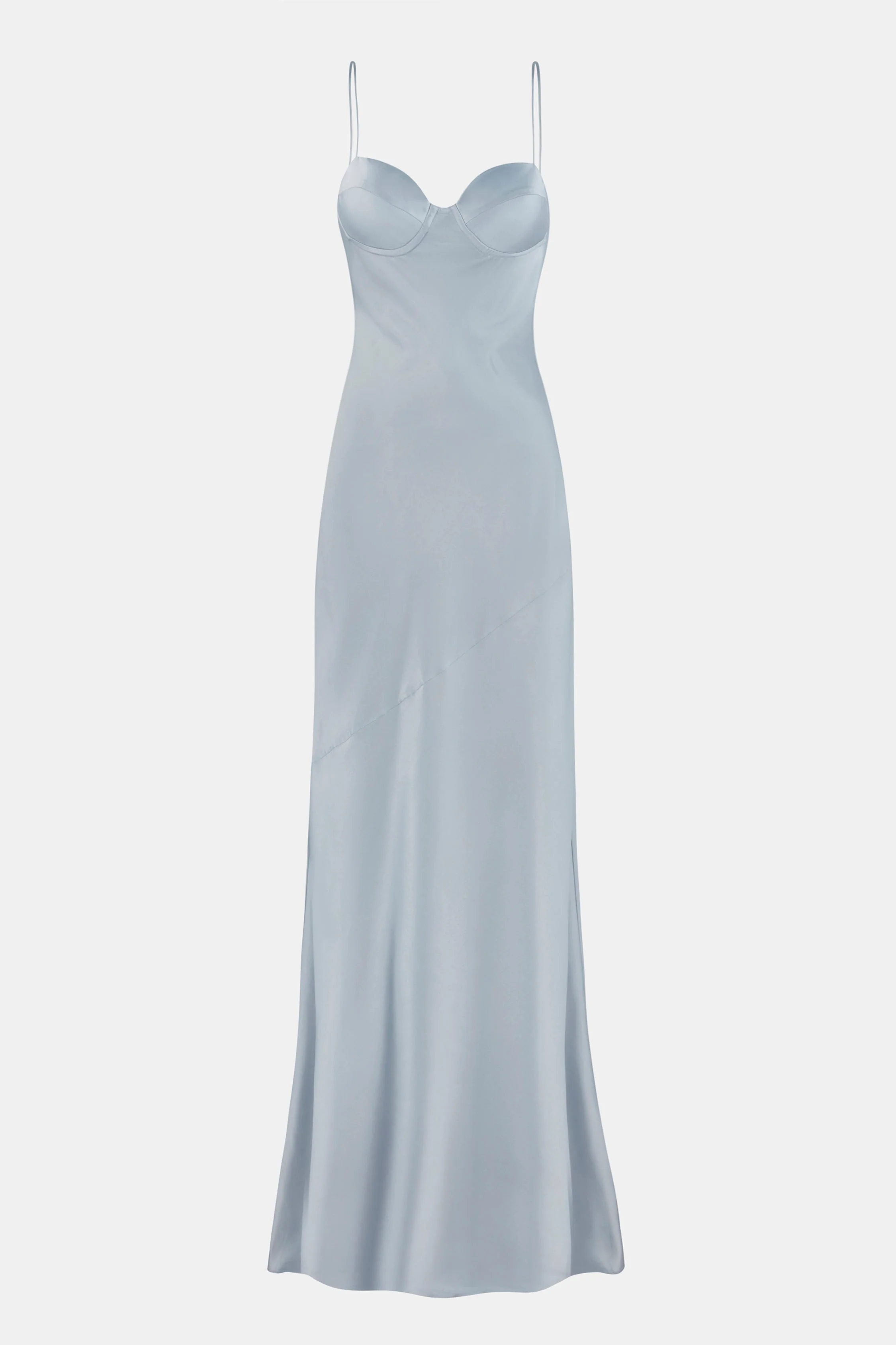 Satin Cup Detail Slip Dress - Frost - Image 7