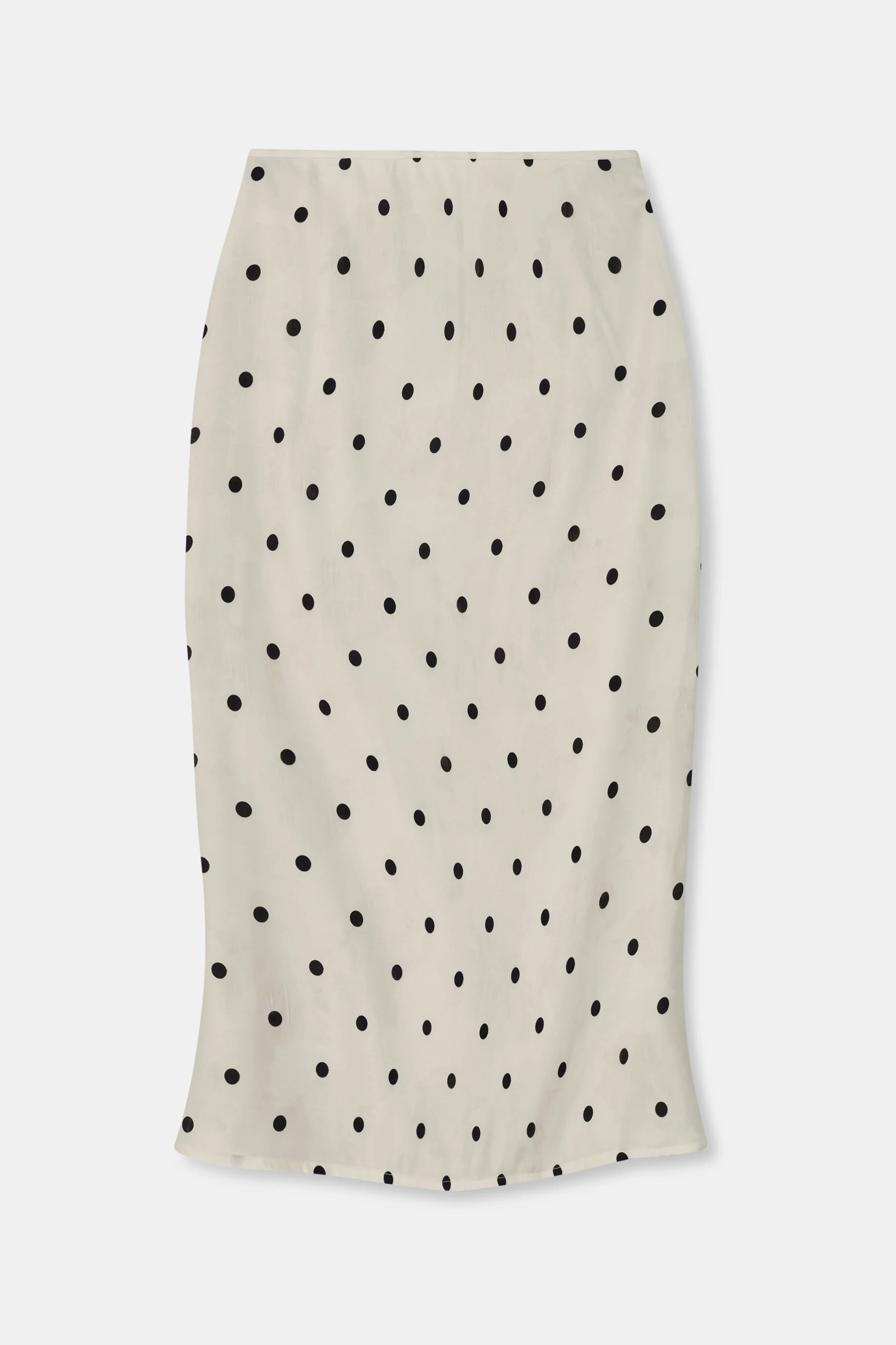 Satin Jacquard Polka Dot Midi Skirt - Cream Polka Dot - Image 8