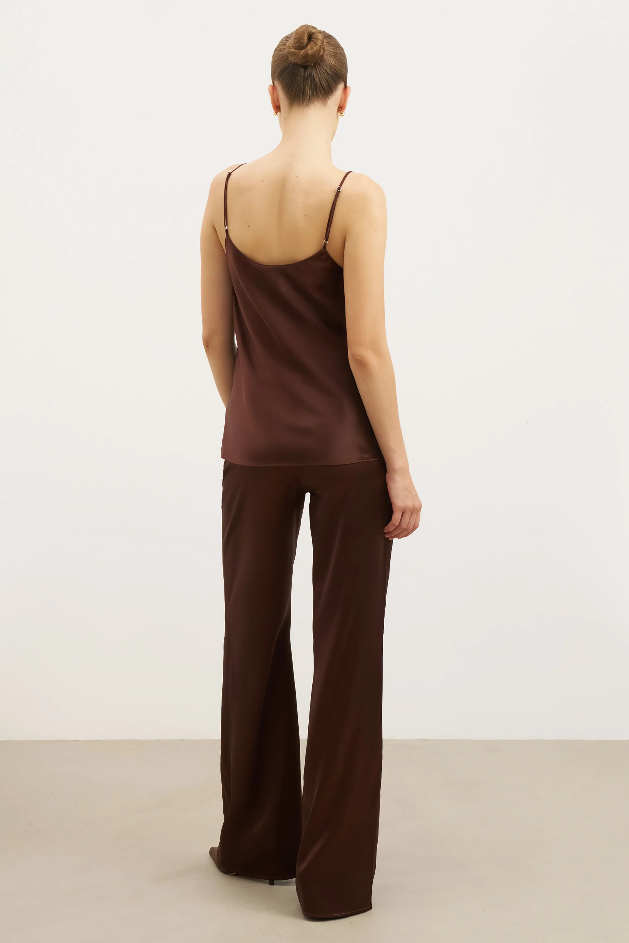 Satin Scoop Neck Camisole - Carob - Image 6