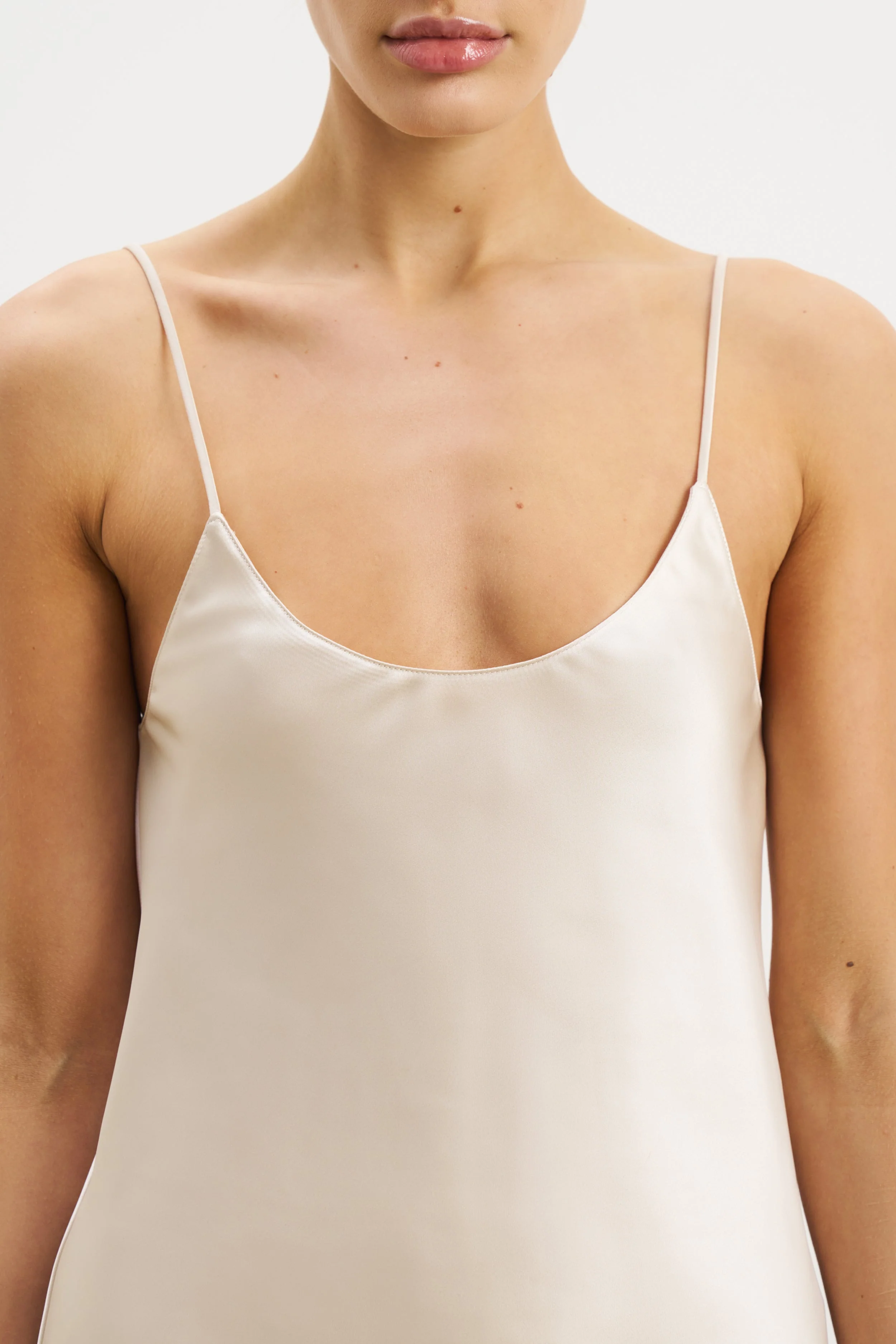 Satin Scoop Neck Camisole - Champagne - Image 4