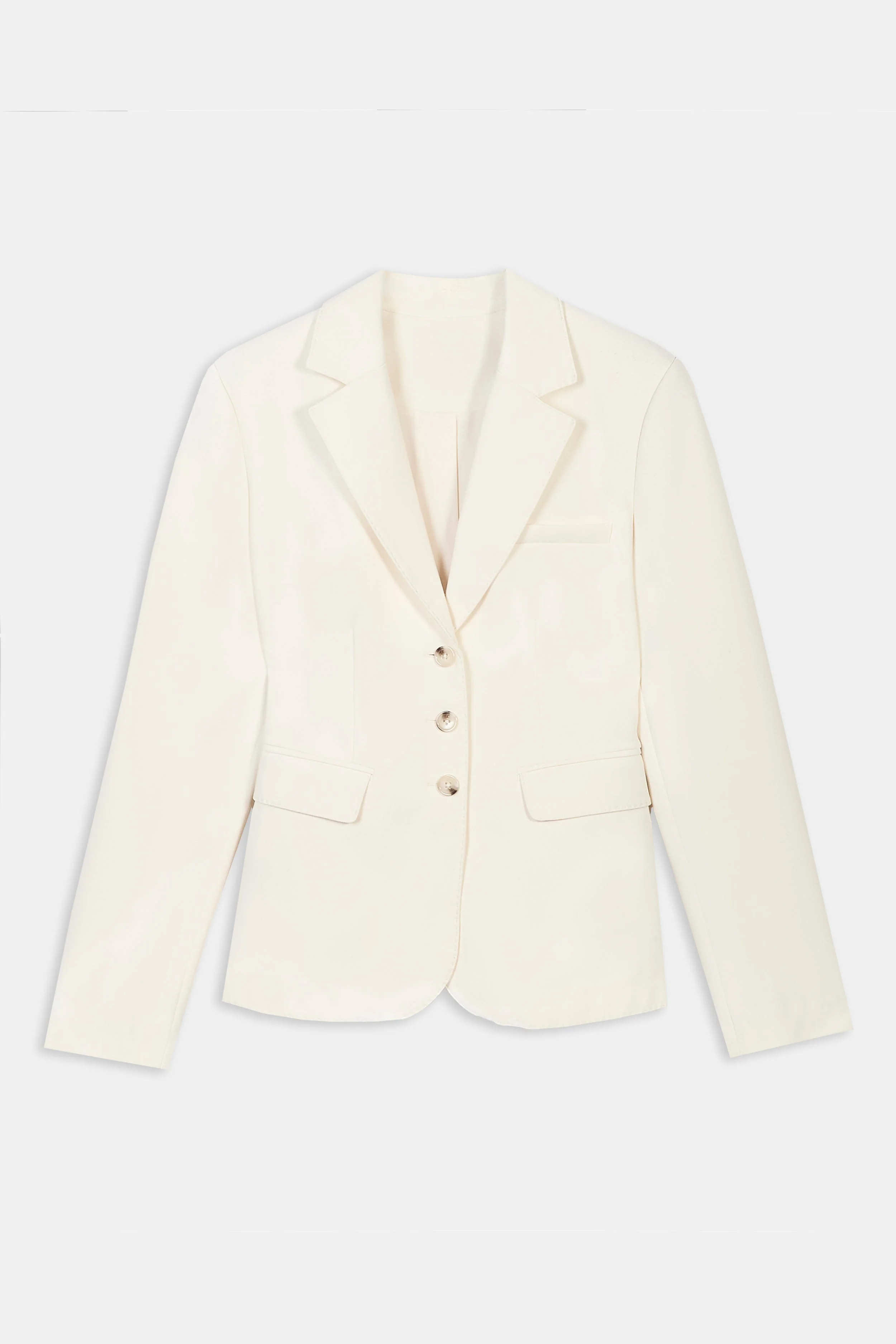 Single Breasted Cinched Waist Blazer - Cream - Image 9