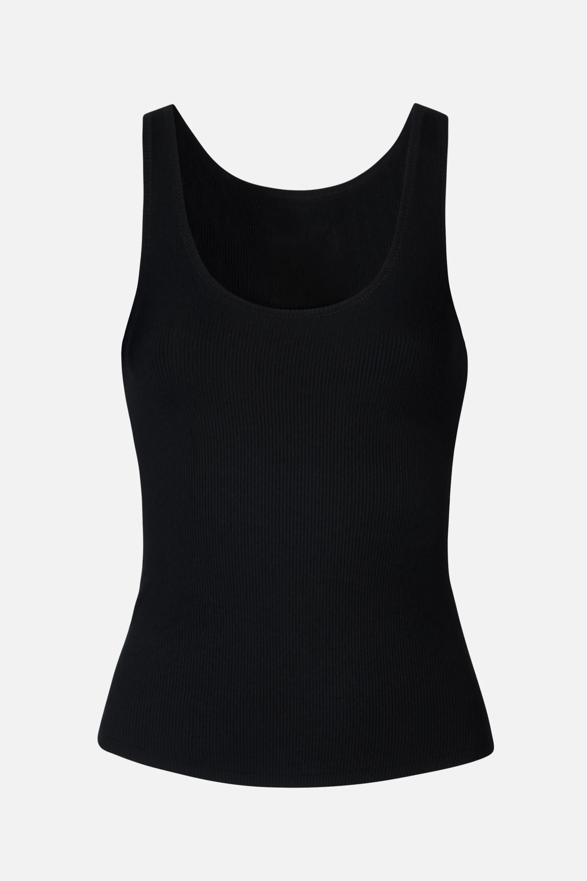 Soft Ribbed Tank Top - Black - Image 7