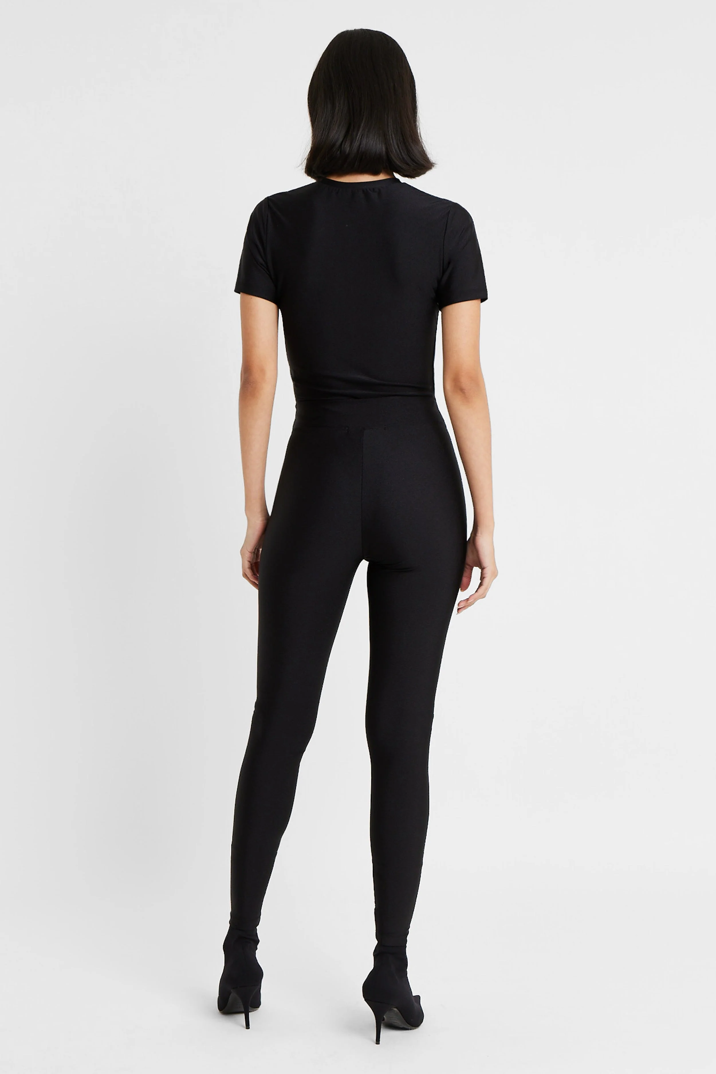Spandex T Shirt Bodysuit - Black - Image 3